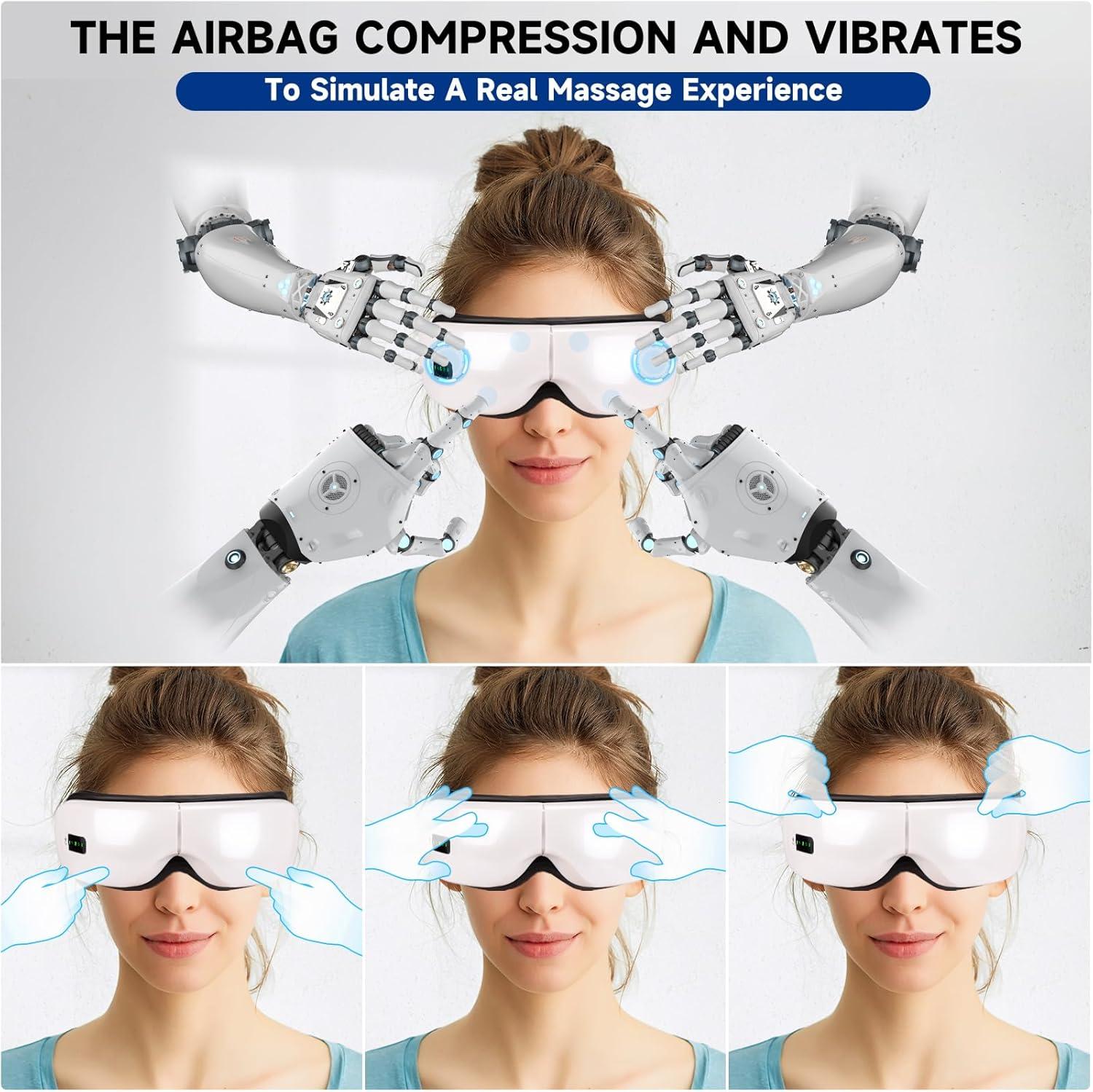 Buy Eye Massager with Heat & Vibration - Migraine Relief & Relaxation Mask  for Men & Women | Foldable Design | Buy Now with Express International  Delivery