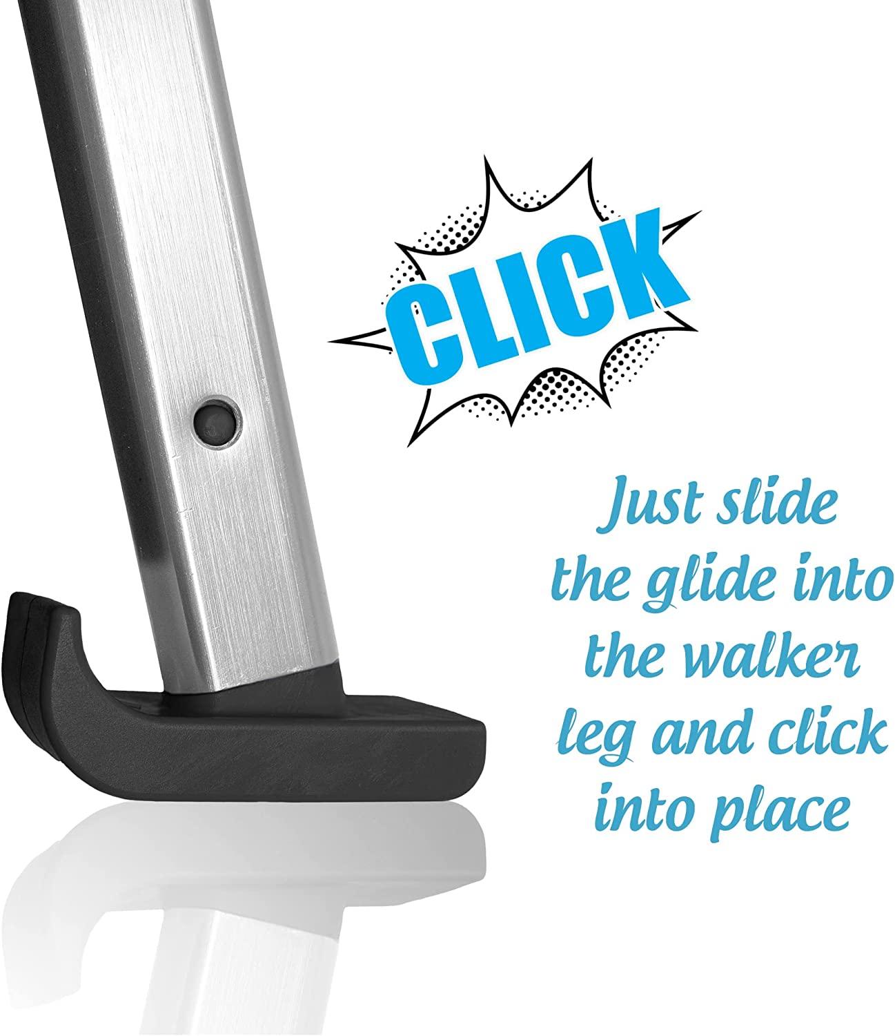 Top Glides Click Go Ski Glides for Stander EZ FoldNGo Travel Walker