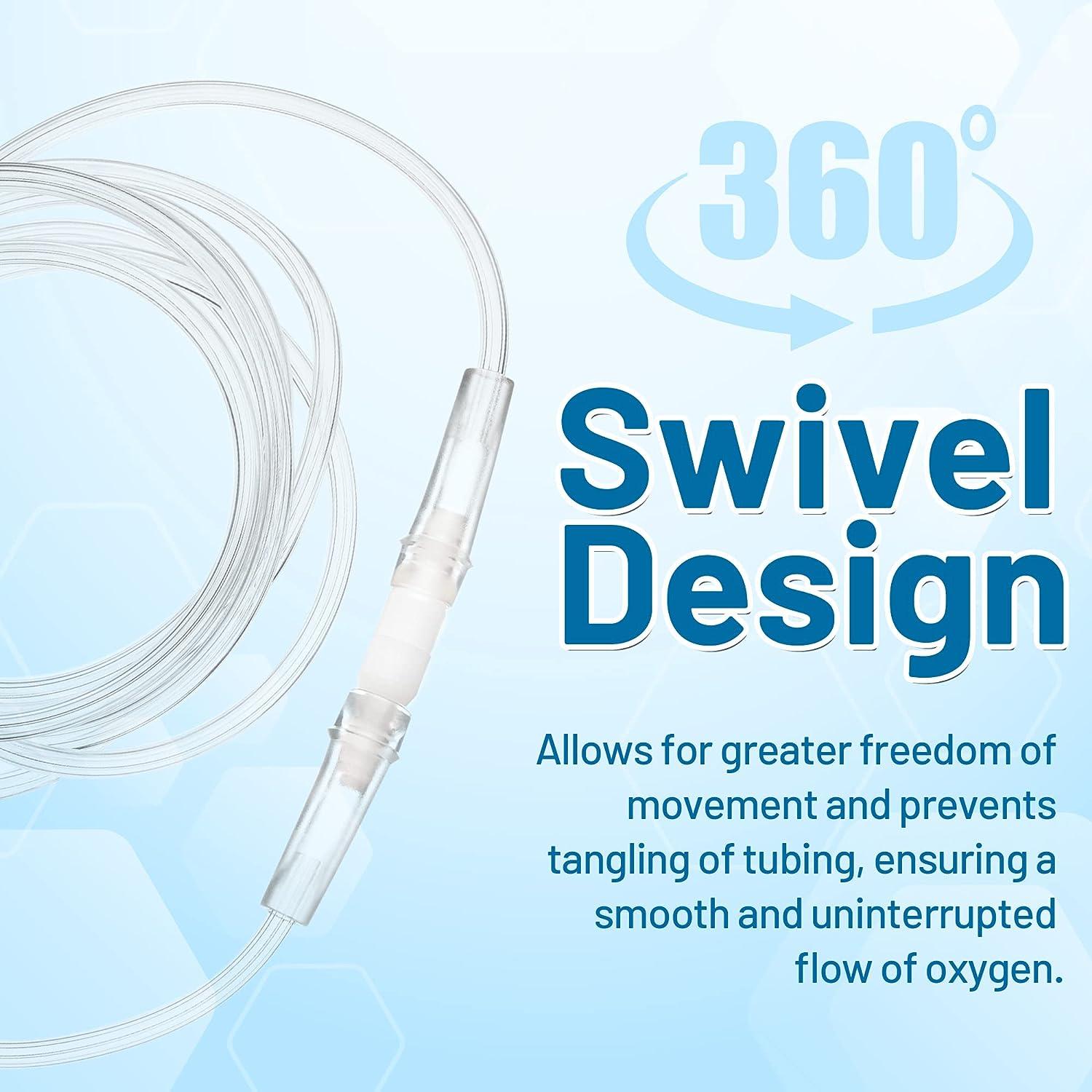 Swivel Oxygen Tubing Connectors 5 Pack Oxygen Therapy, Cannula