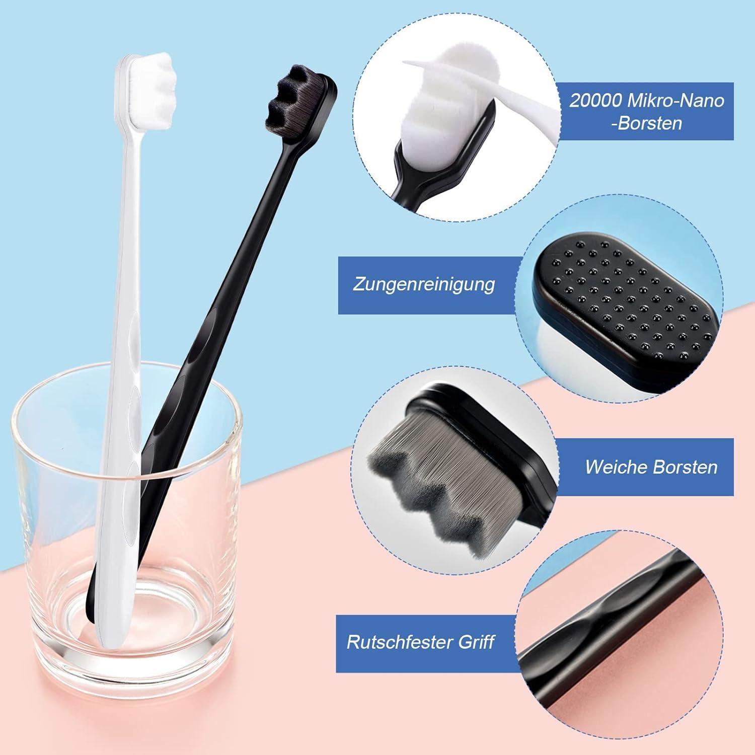 8-Piece Ultra Soft Bristle Toothbrush Set - Extra Soft Manual ...