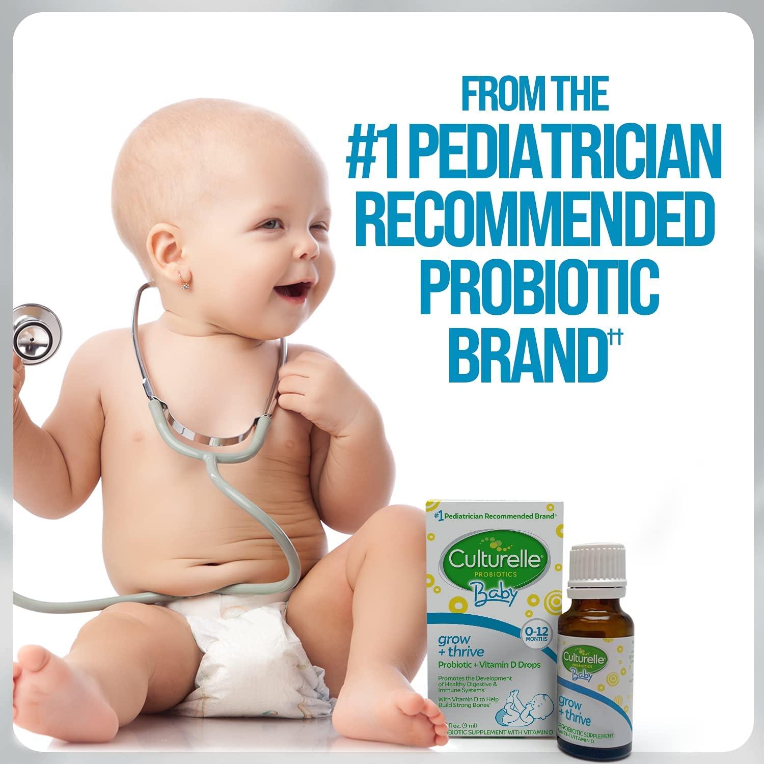 Culturelle Baby Grow + Thrive Probiotics + Vitamin D Drops, Promotes