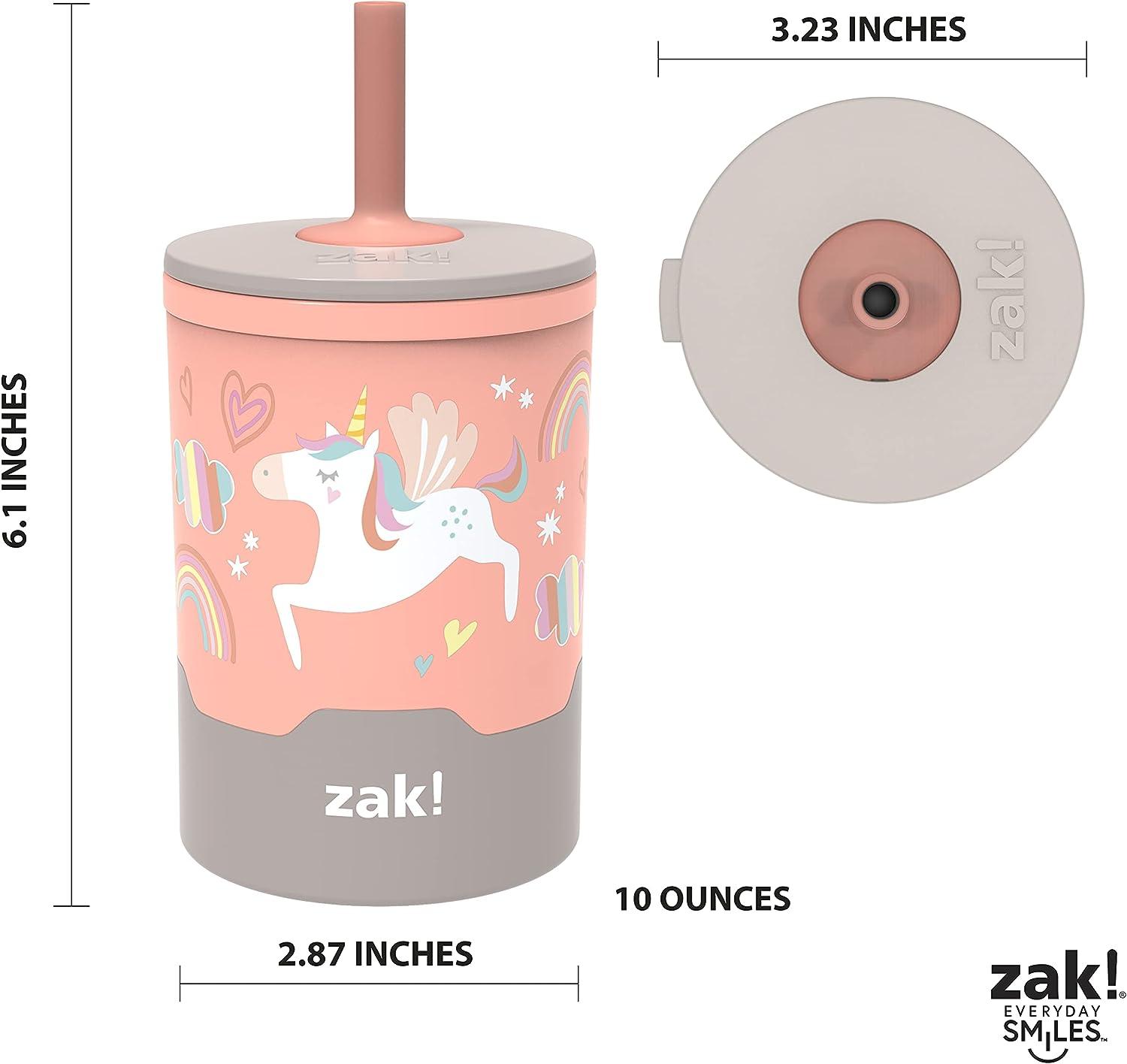 Unicorns, Cupcakes & Glitter, 12oz Zak Kids Stainless Steel, Epoxy Cup,  Insulated, Silicone Straw, Personalization Available ready to Ship 