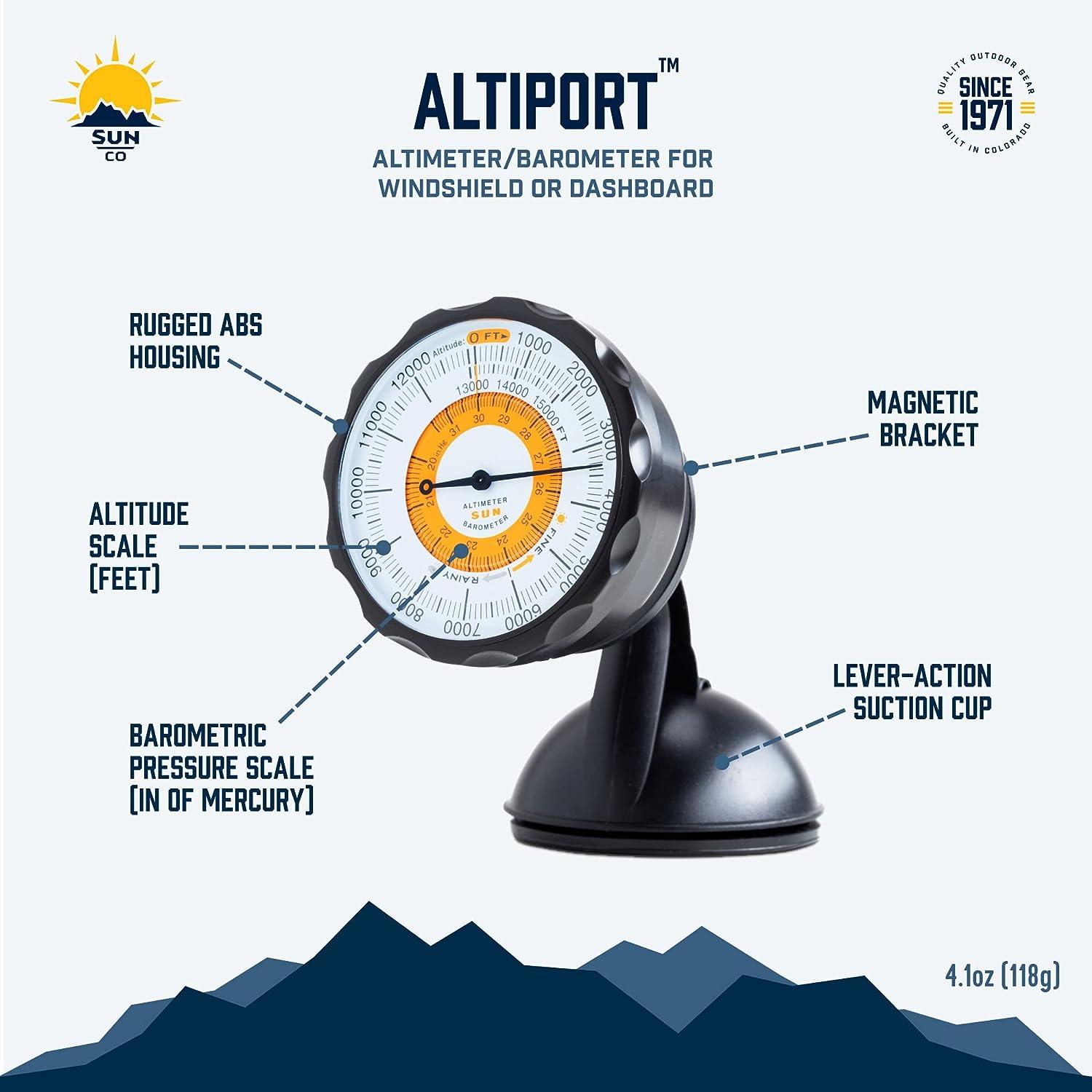Sun Company AltiPort Detachable Windshield and Dashboard Altimeter