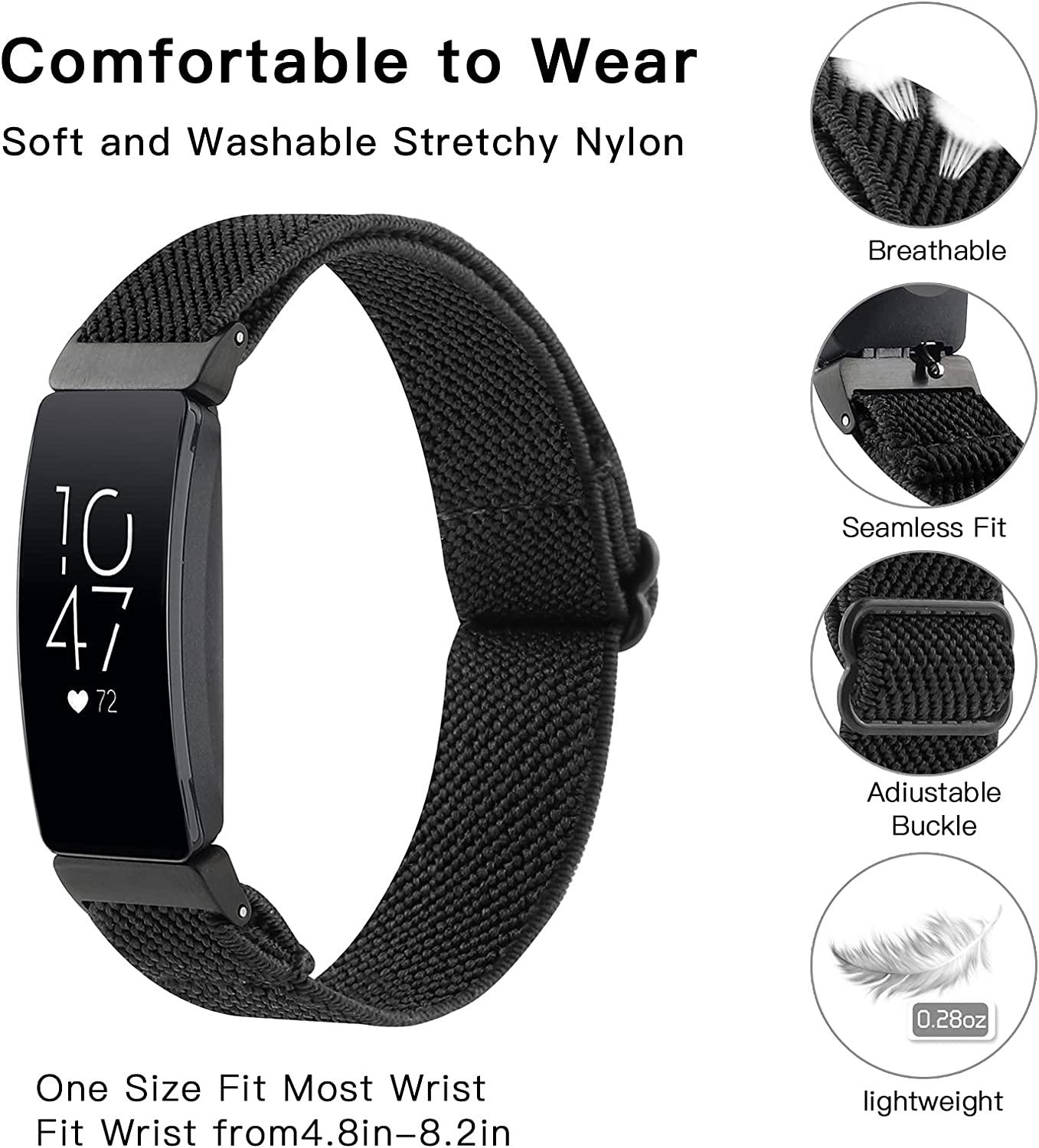 YOSWAN Adjustable Elastic Watch Band Compatible with Fitbit