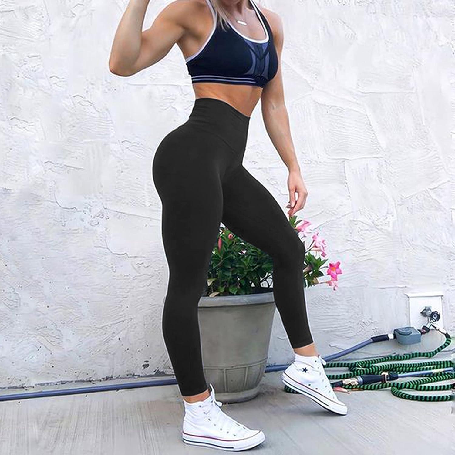  Seamless Leggings For Women High Waist Tummy Control Butt  Lift Yoga Pants Workout Gym Smile Contour Tights Dark Grey XL
