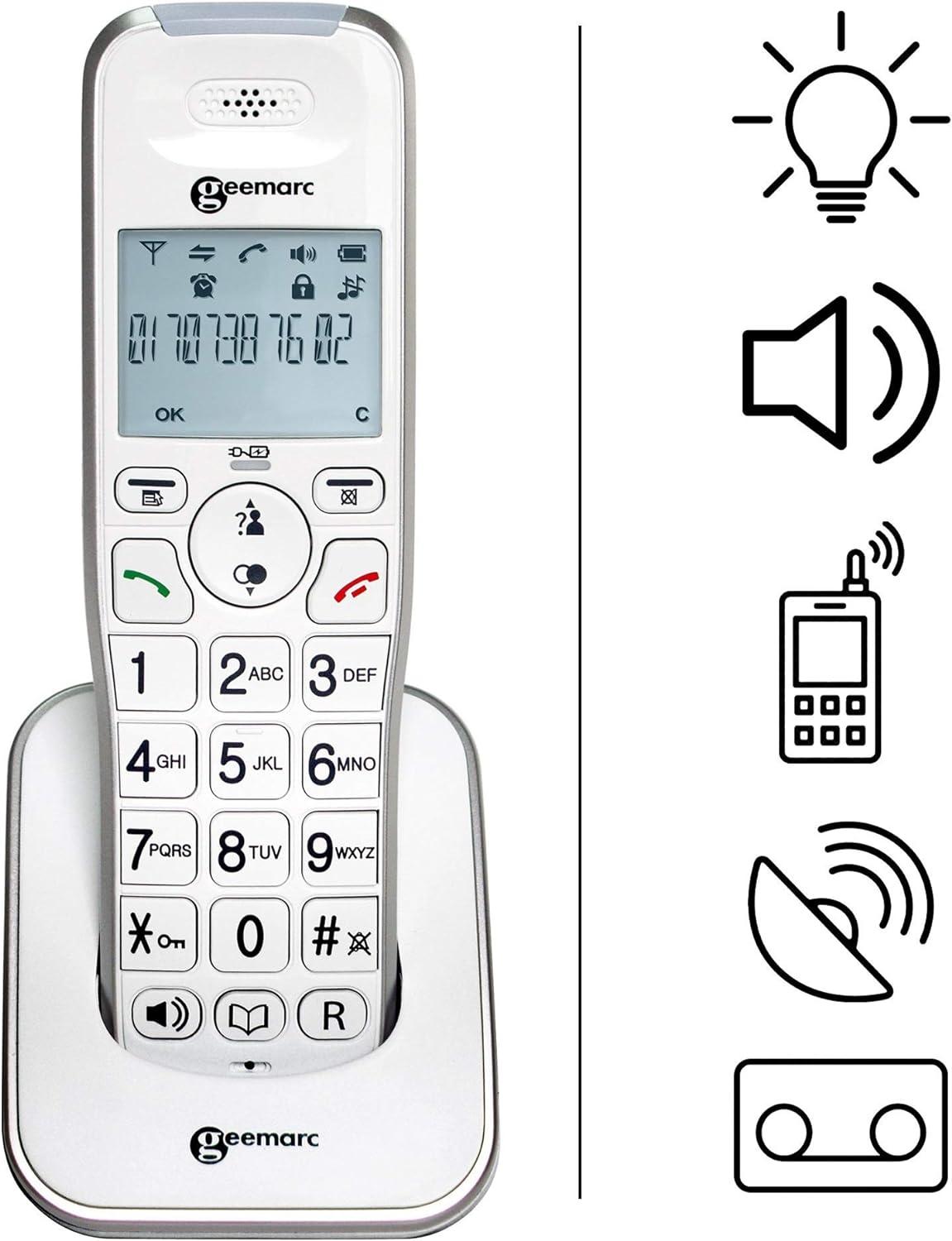 Geemarc Amplidect 595 Combi Twin Corded Phone + TWO Cordless Handset