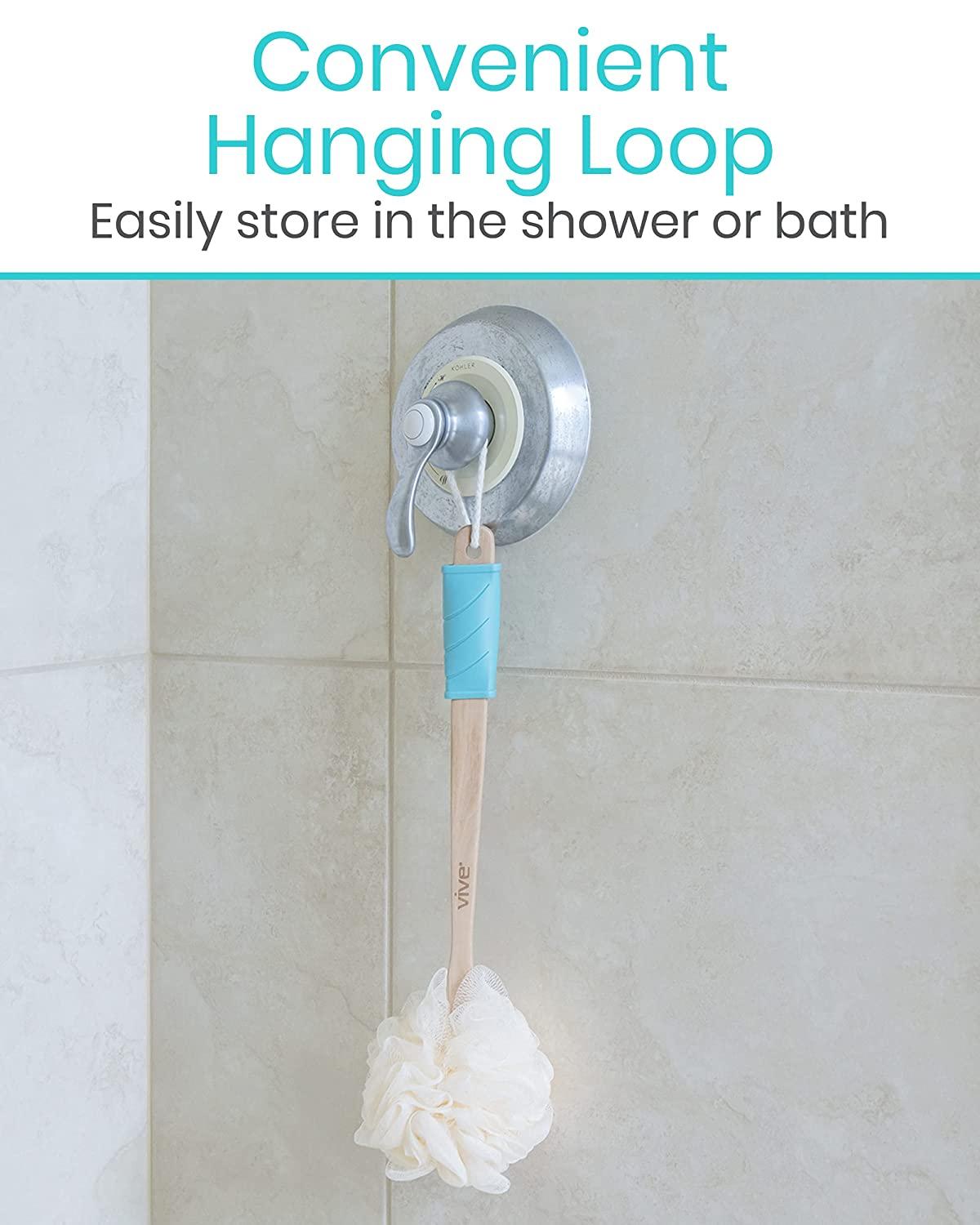 Vive Loofah Sponge Back Scrubber Men Women Long Handled Exfoliating