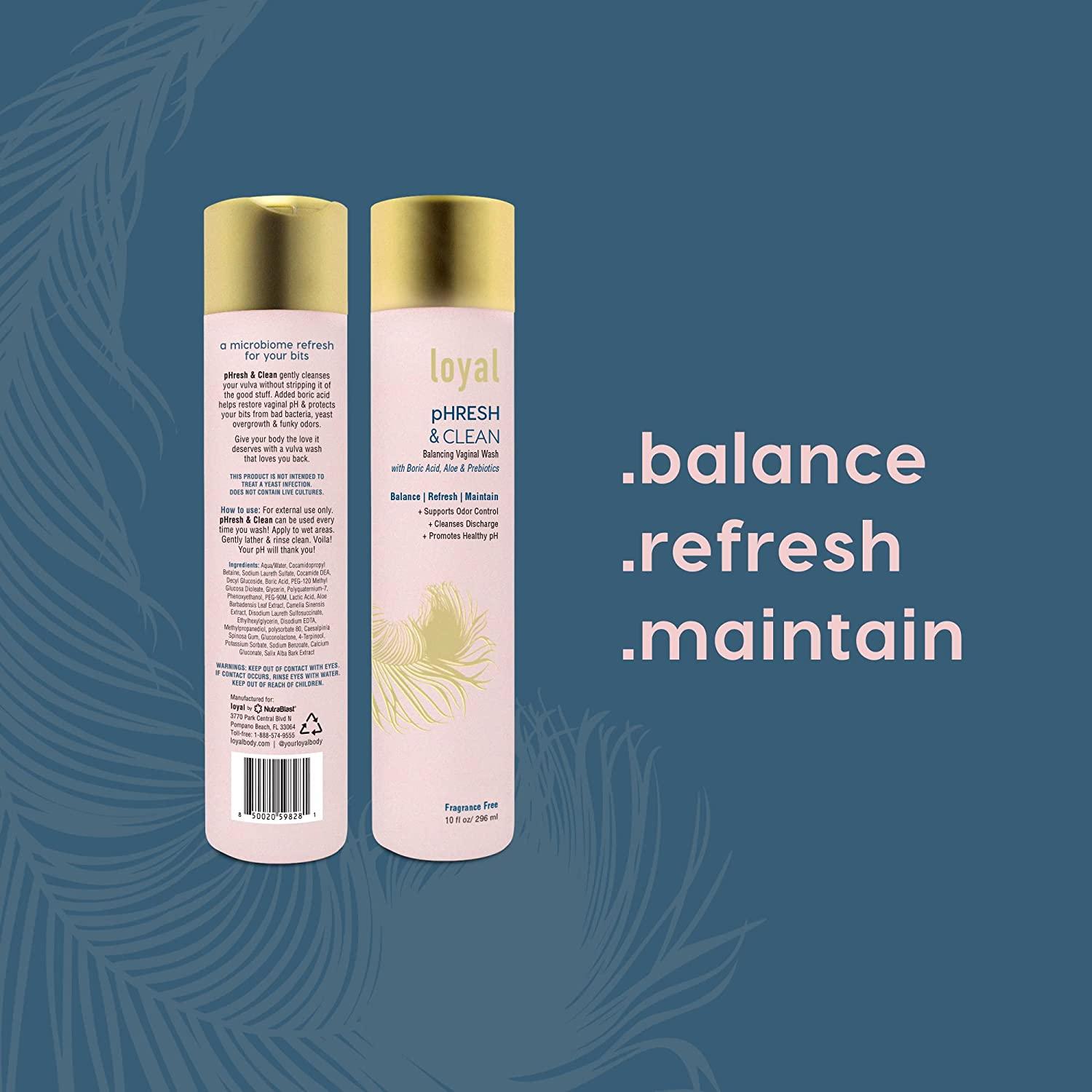 Loyal Body pHresh and Clean pH Balance Feminine Wash with Boric Acid OdorControl 10fl oz