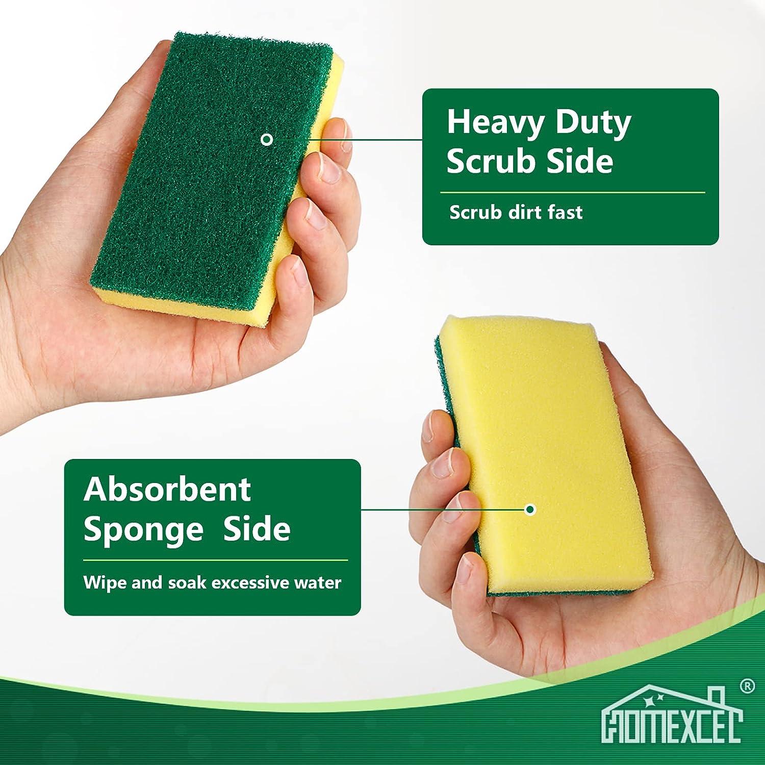 24 Pack Heavy Duty Washing Up Sponge, Commercial Grade Scrub Sponge, 15 X 10 Cm And 4 Cm Thickness