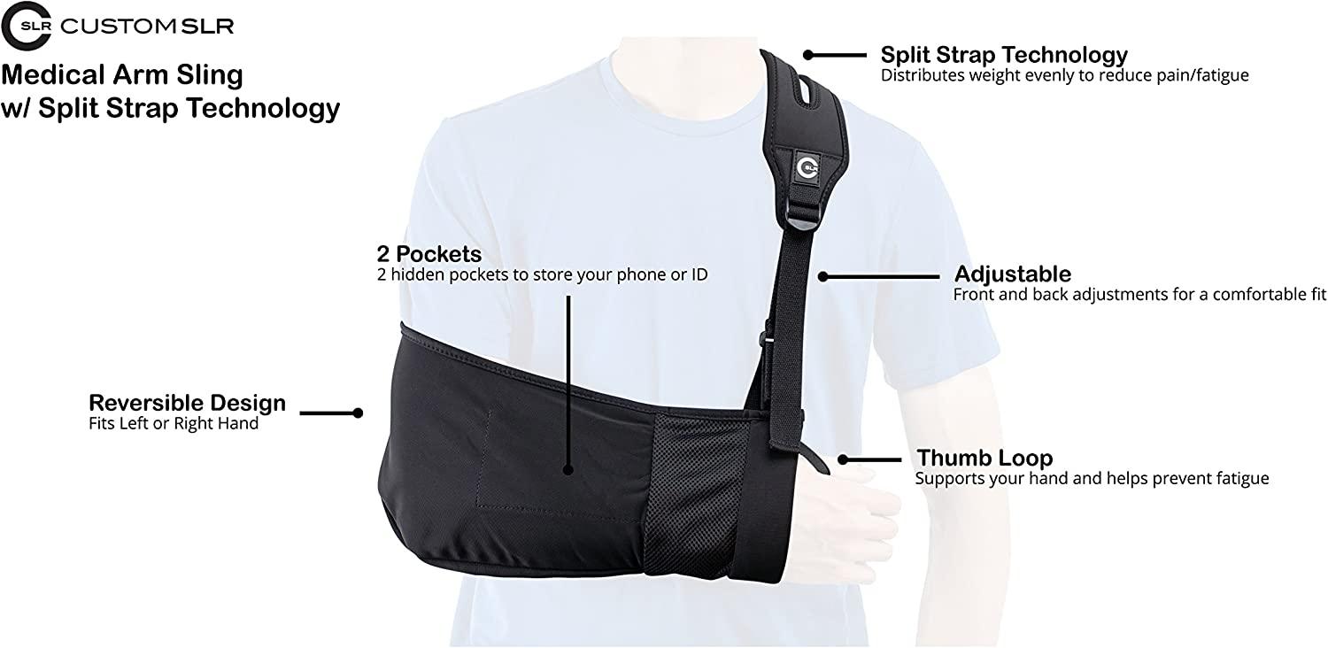 Medical Arm Sling with Split Strap Technology, Ergonomic Design by