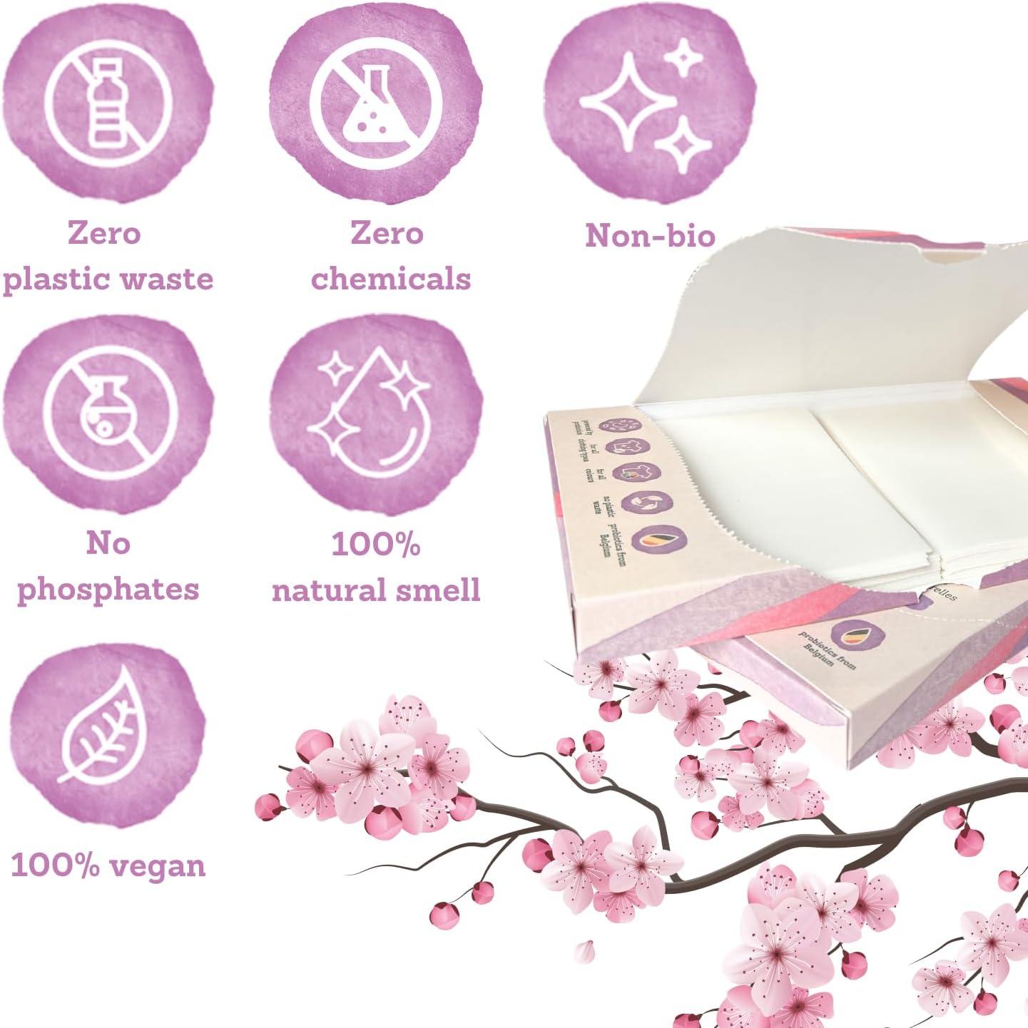 YOKUU Probiotic Laundry Sheets 64 loads Cherry Blossom Scented