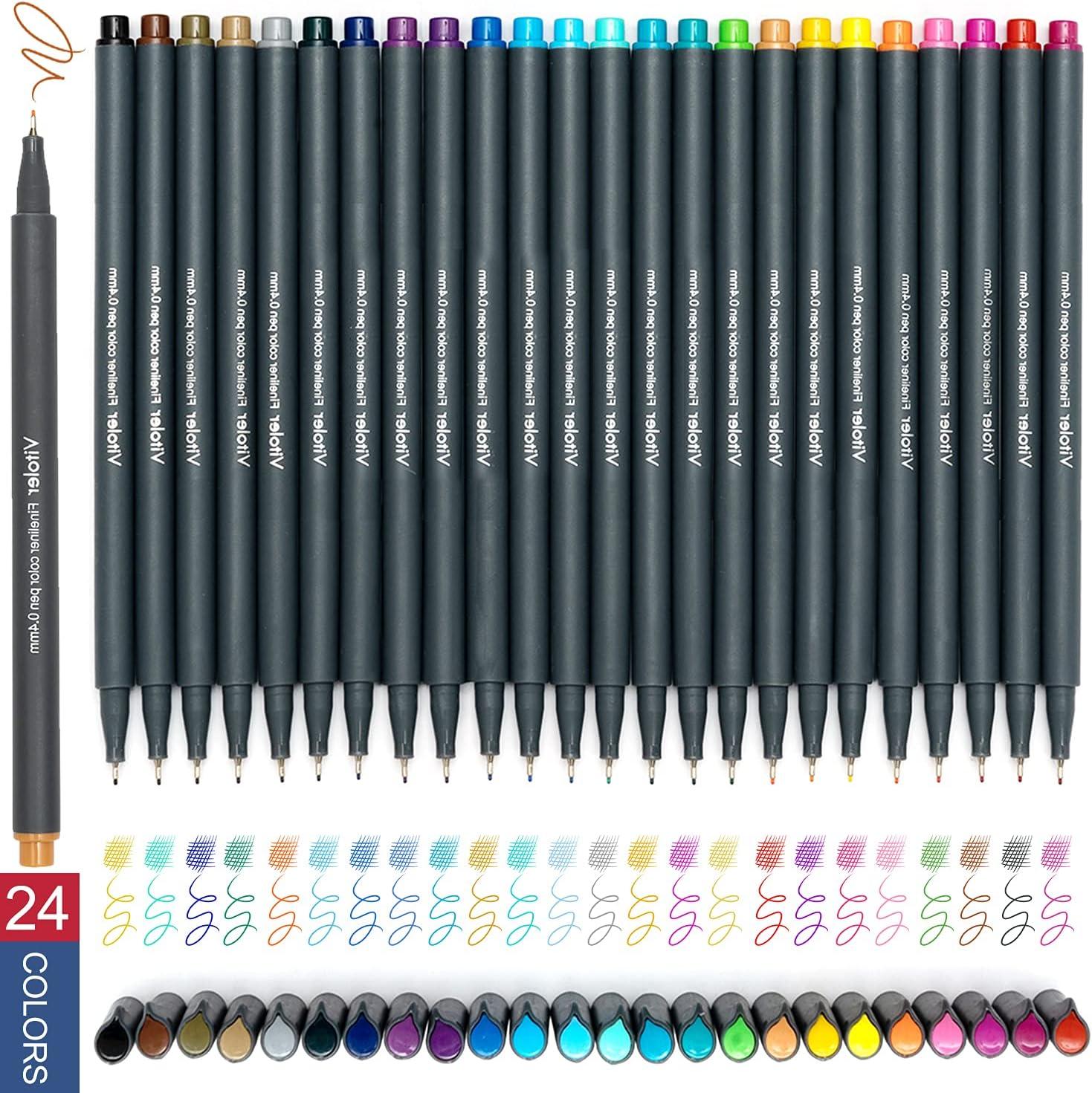 Vanstek 46 Pack Journal Planner Colored Pens, Fineliner Pens for Journaling, Writing Coloring Drawing, Note Taking, Calendar, Planner, Art Office