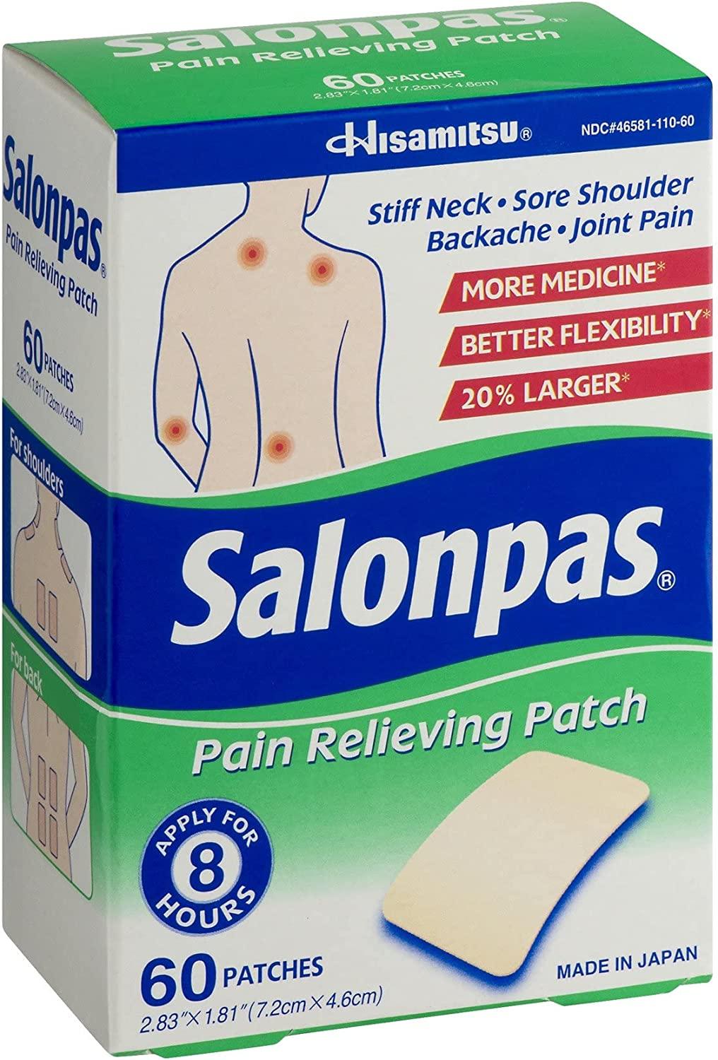 Salonpas Pain Relieving Patches 60 Count New Edition Fast Relief