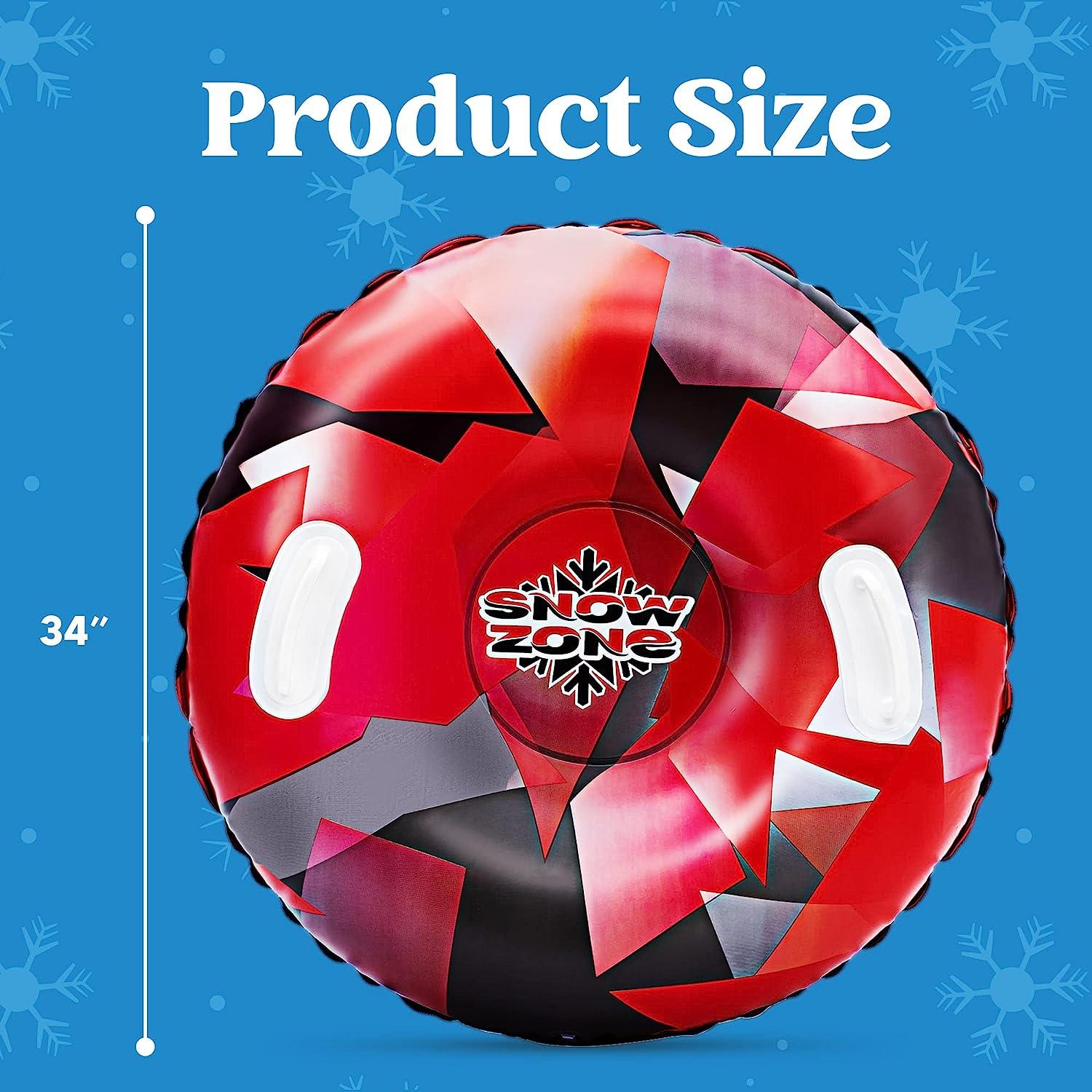 JOYIN 34 Inches Inflatable Snow Tubes (2 Sets) Heavy Duty Sled for