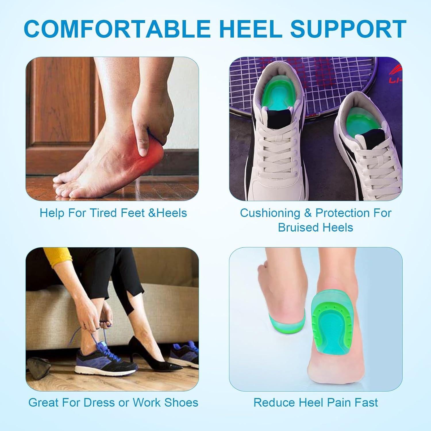 Kids Heel Cups for Pain Relief Shock Absorbing Gel Inserts for