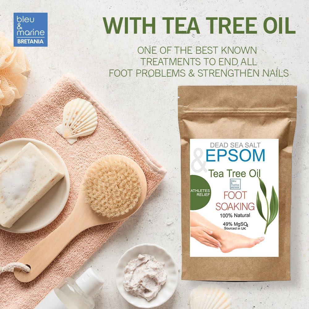 Foot Soak Salts Tea Tree Essential Oil Epsom Bath Salts Dead Sea Salt