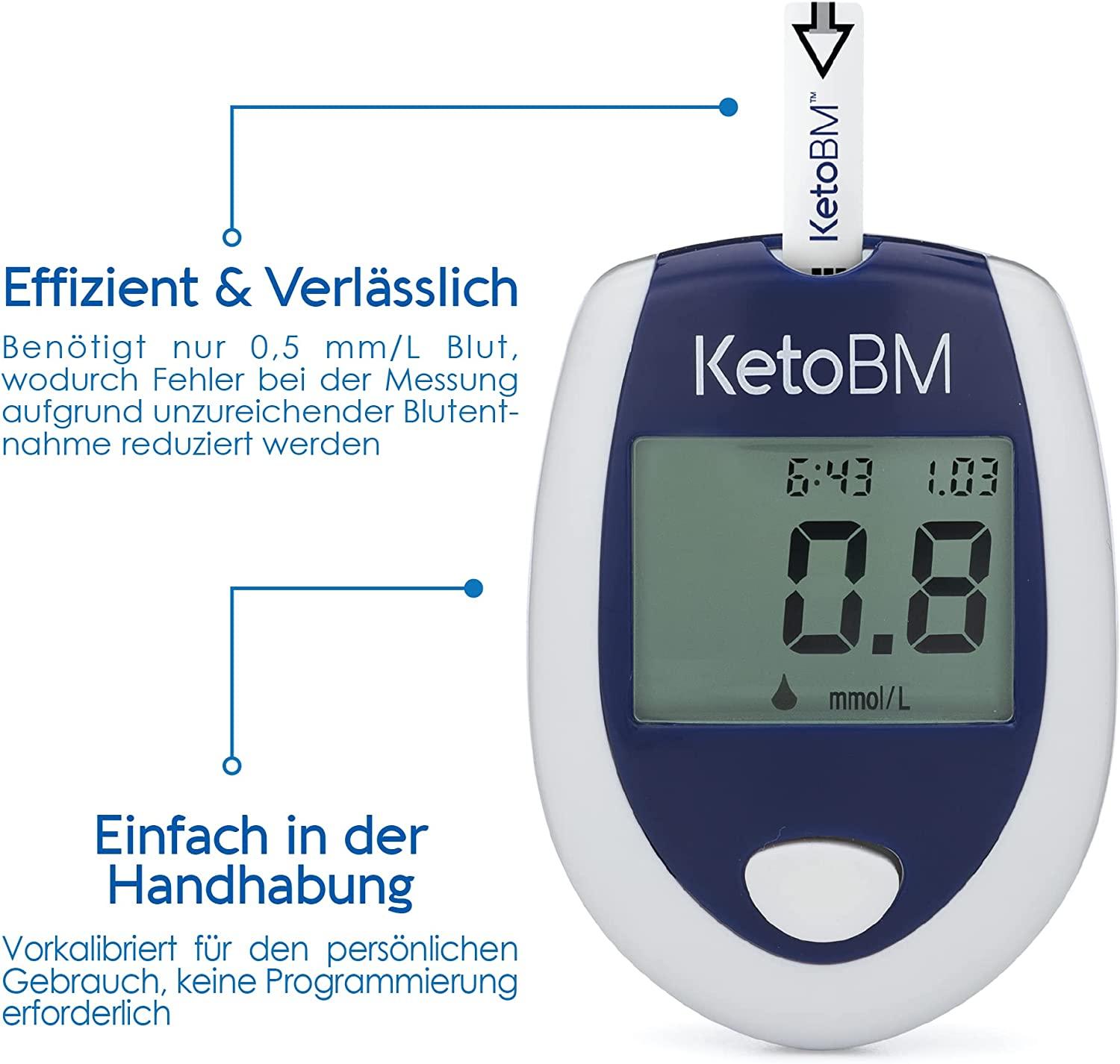 KetoBM Blood Ketone Meter Kit for Keto Diet Testing Complete Ketone