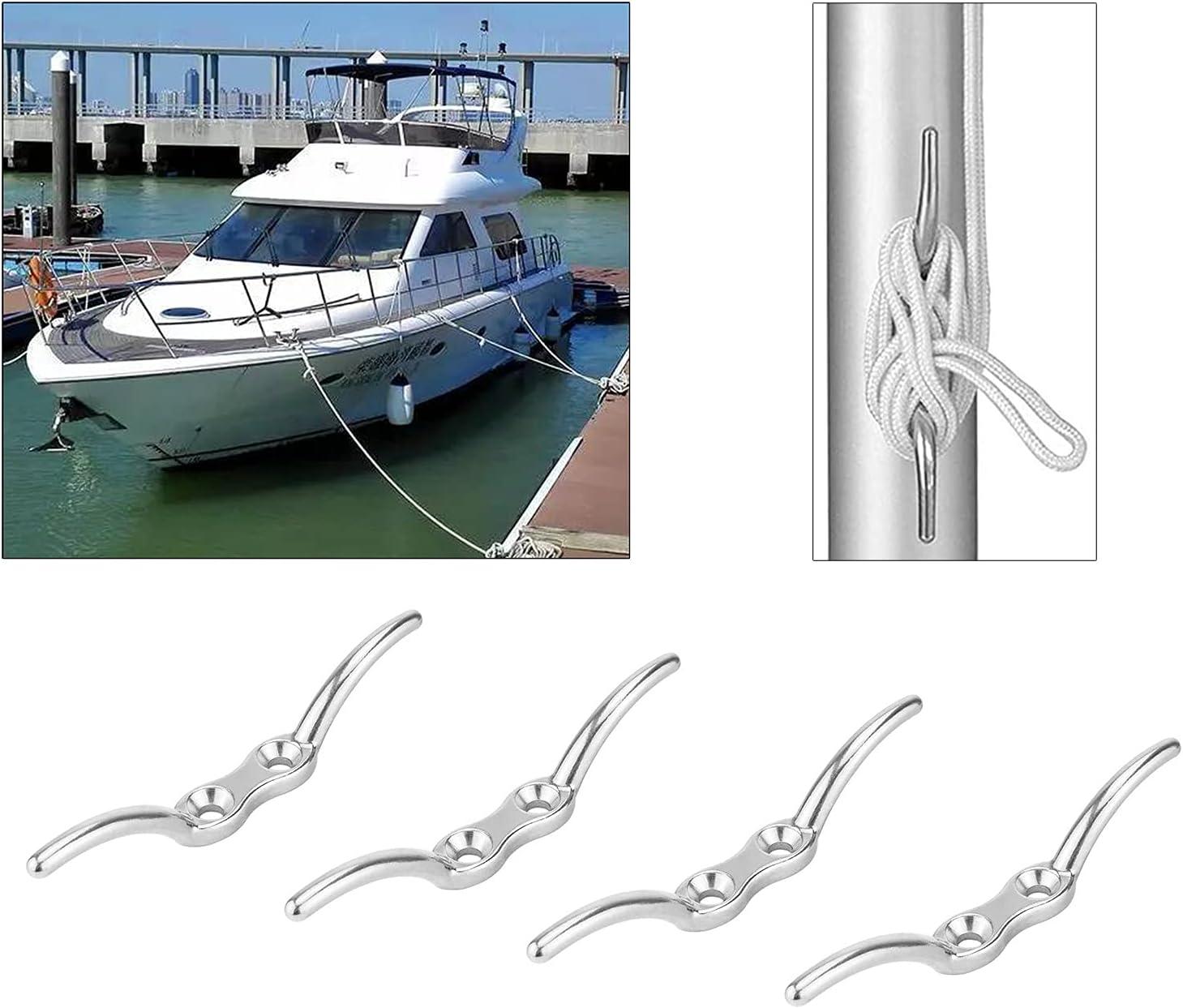 Autoplaza 4pcs 4.5" (11.4cm) Boat Rope Cleats, 316 Stainless Steel for