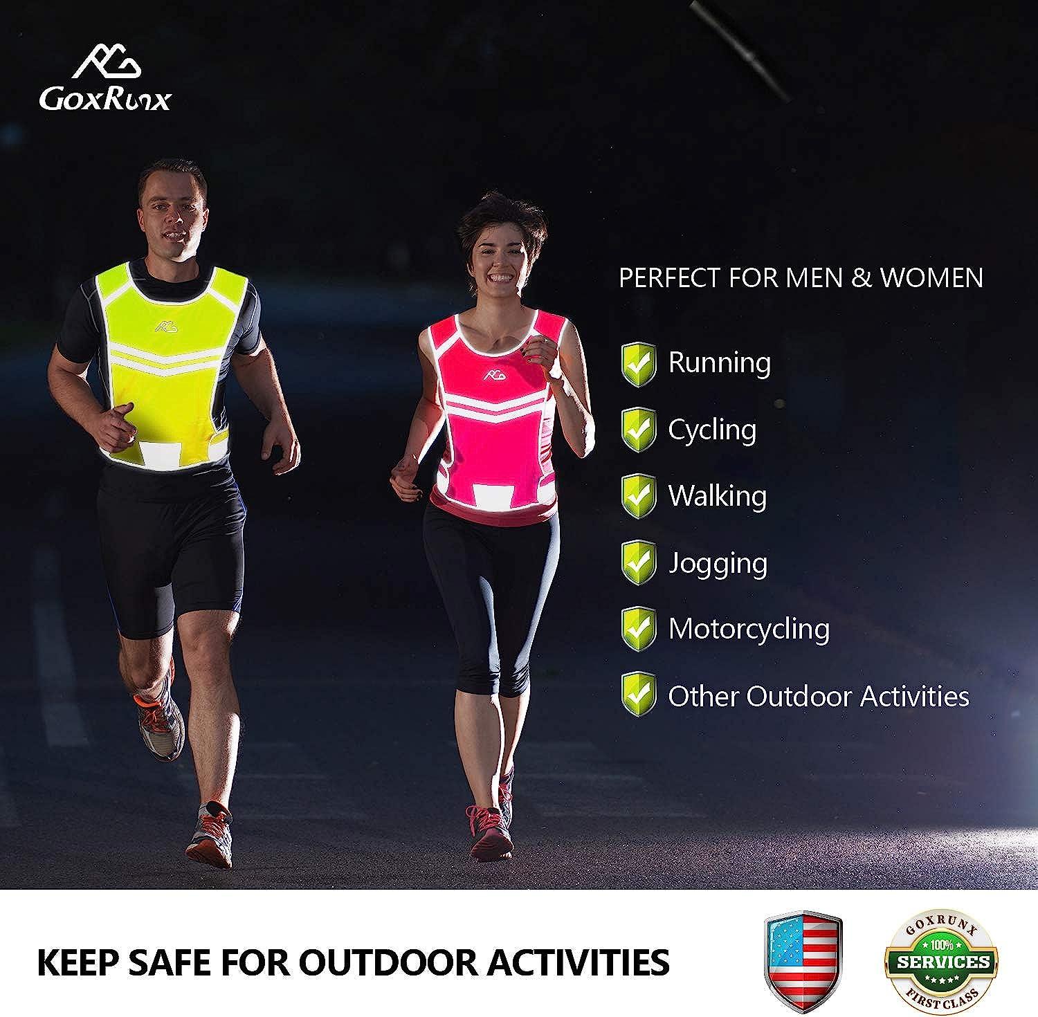 Reflective Running Vest Gear Cycling Motorcycle Reflective Vest,High  Visibility Night Running Safety Vest,Fluorescent yellow，G185856 
