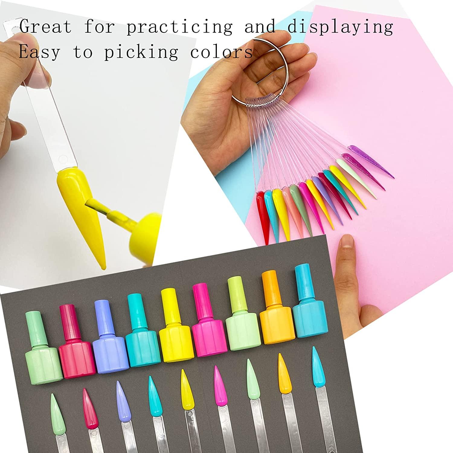 150Pcs Nail Swatch Sticks Stiletto, Nail Color Swatches for Display