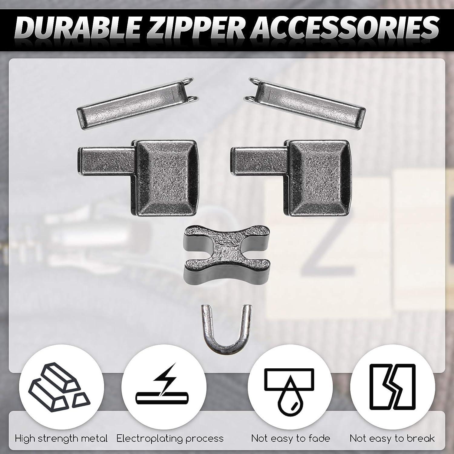 10 Sets Zipper Repair Kit Metal Zipper Locks Stopper Open End Zipper for  Sewing