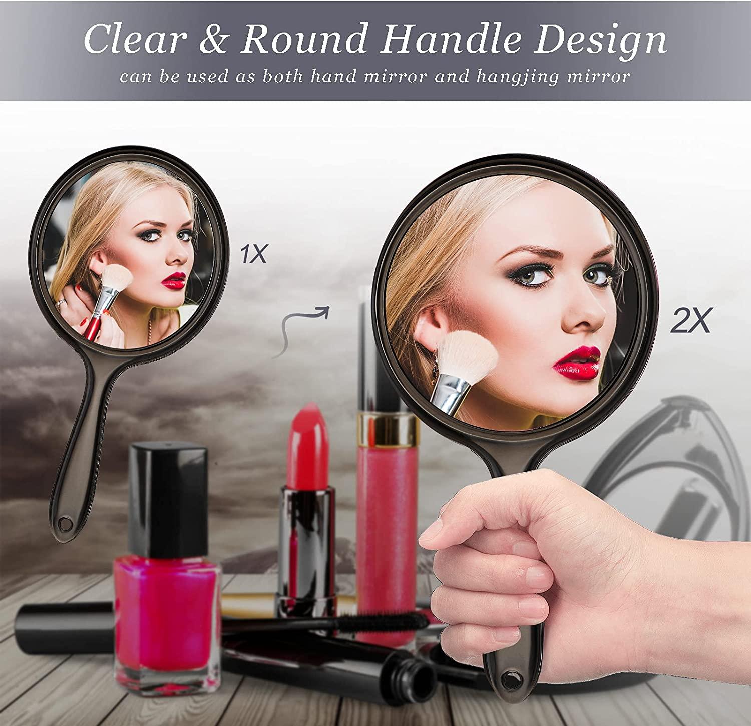 Hand Mirror Double Sided Handheld Mirror 1X/ 2X Magnifying Mirror with
