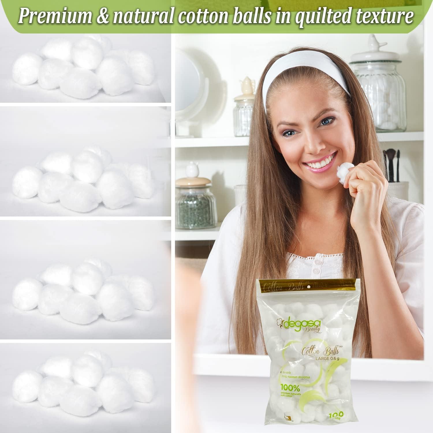 Cotton Balls Large Size for Facial Treatments, Nails and Make-Up