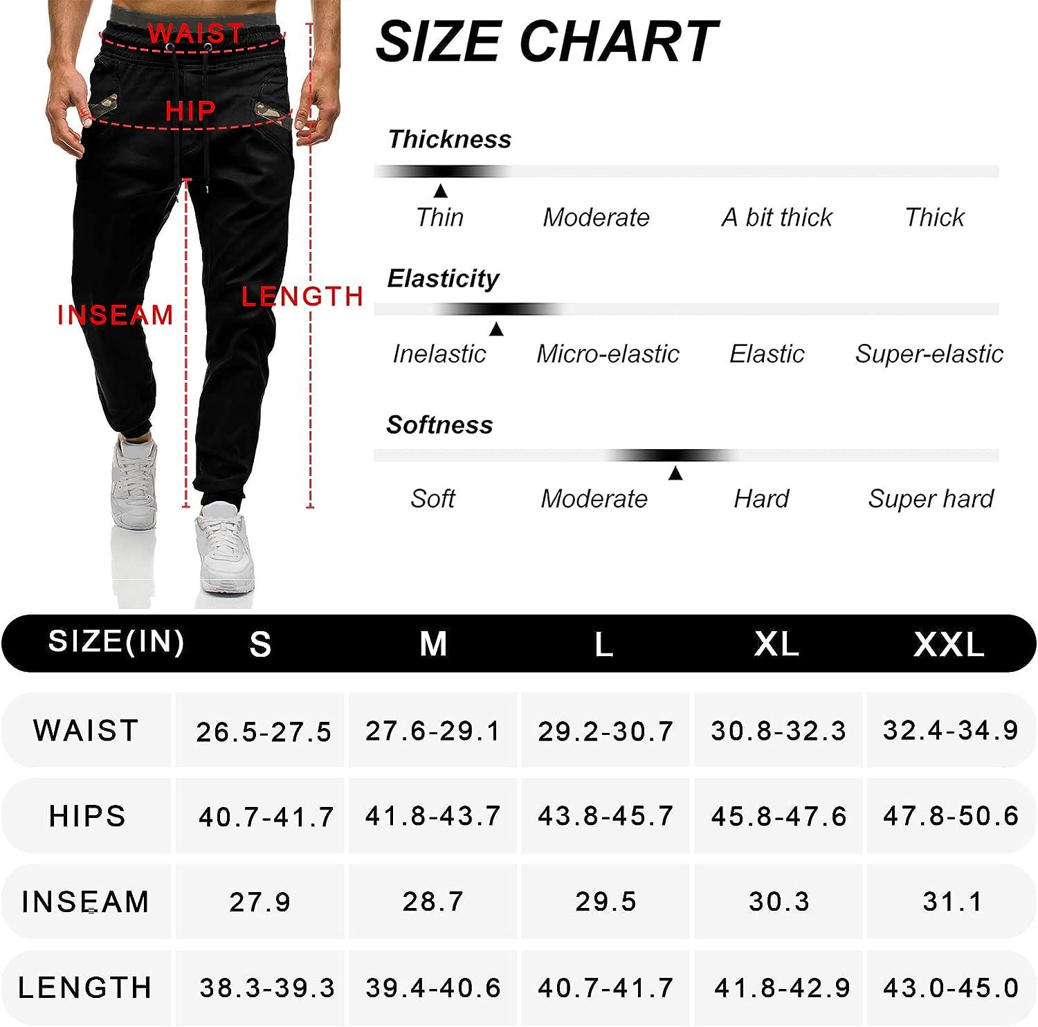Pants & Jogger Size Chart