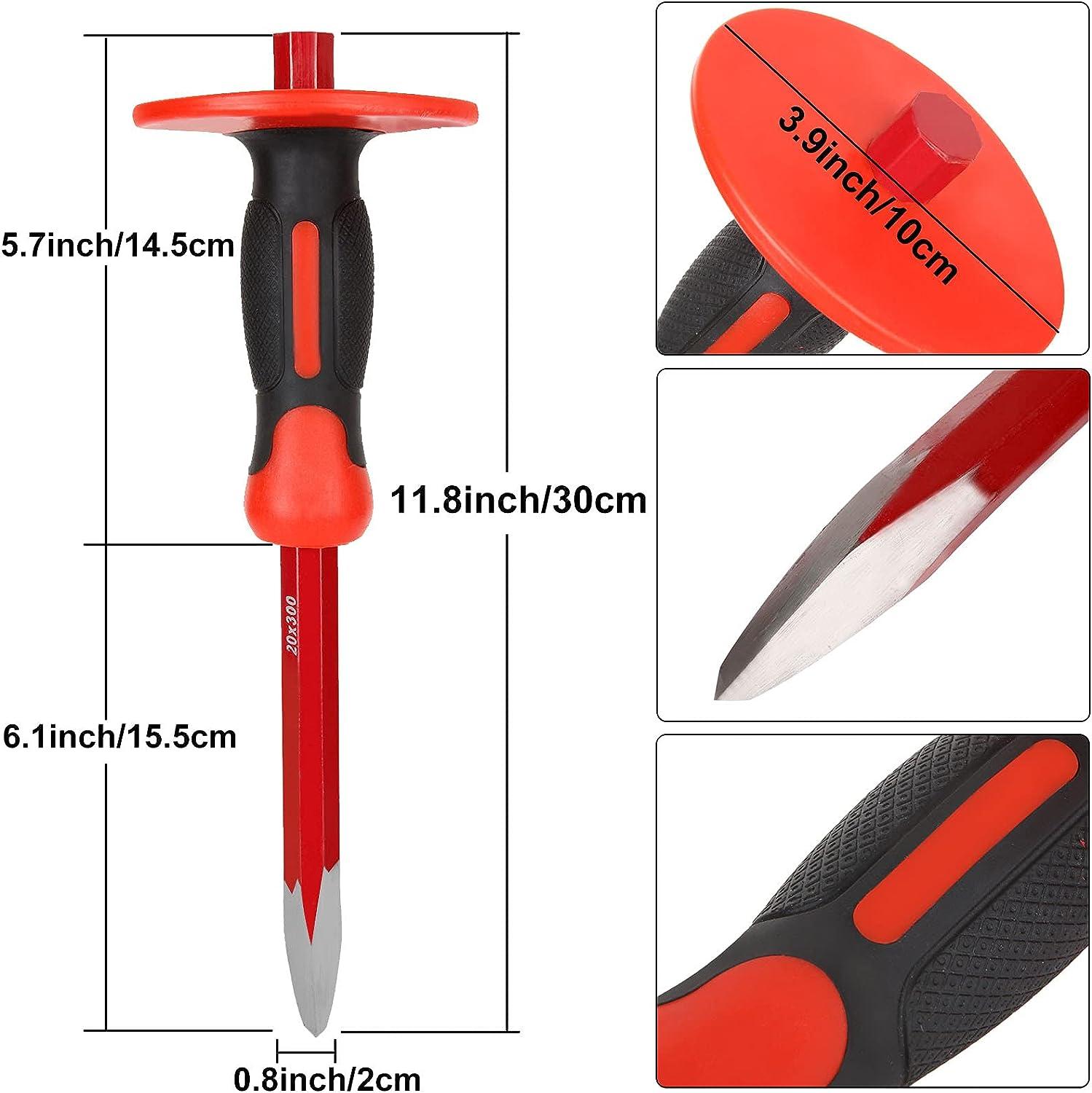 CYEAH 12 Inch Heavy Duty Masonry Chisel Set 4 PCS Chisels Set with Hand