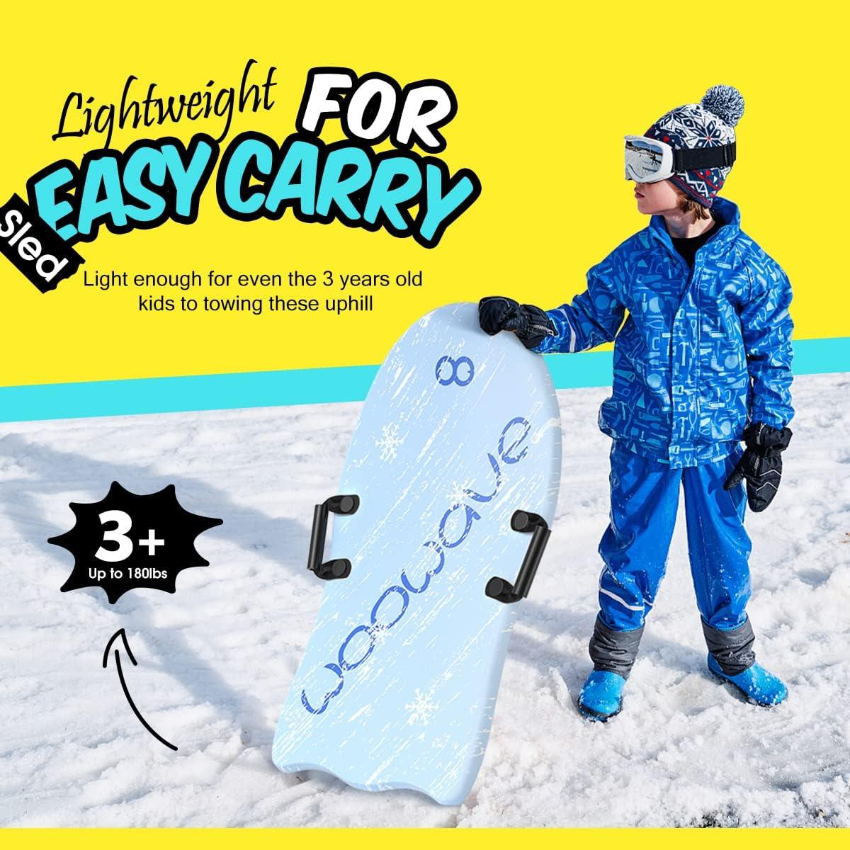 WOOWAVE Foam Sleds for Kids Super Lightweight 36 inch Snow Sled