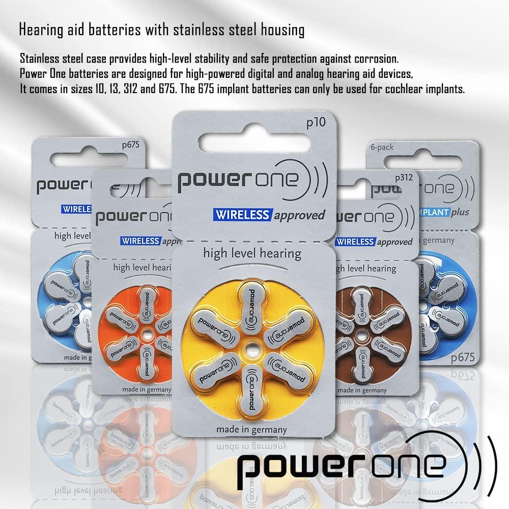 30 x Size p13 PowerOne Hearing Aid Batteries