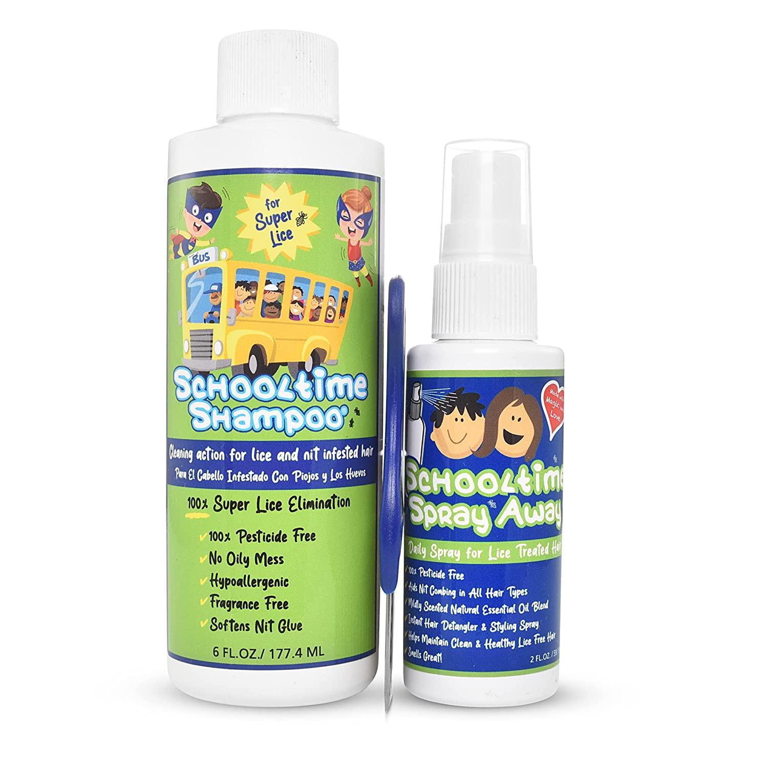 Schooltime After Lice Treatment Spray Safe, Leave in, Non Toxic, Hair