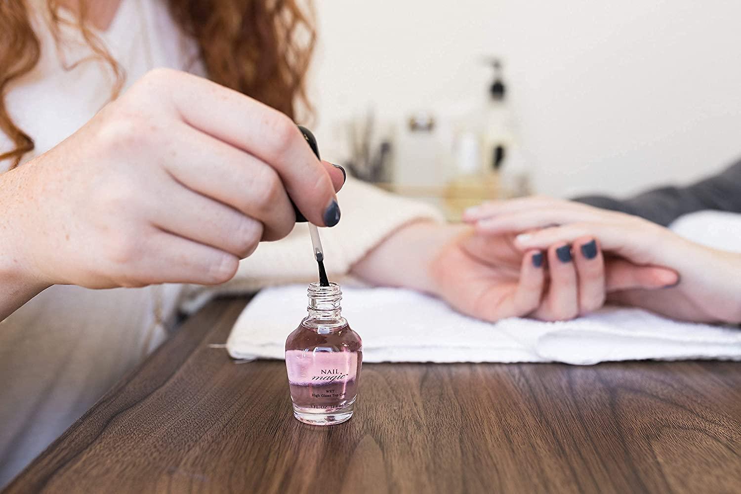 Nail Magic Wet Top Coat Clear Nail Polish, High Gloss Top Coat