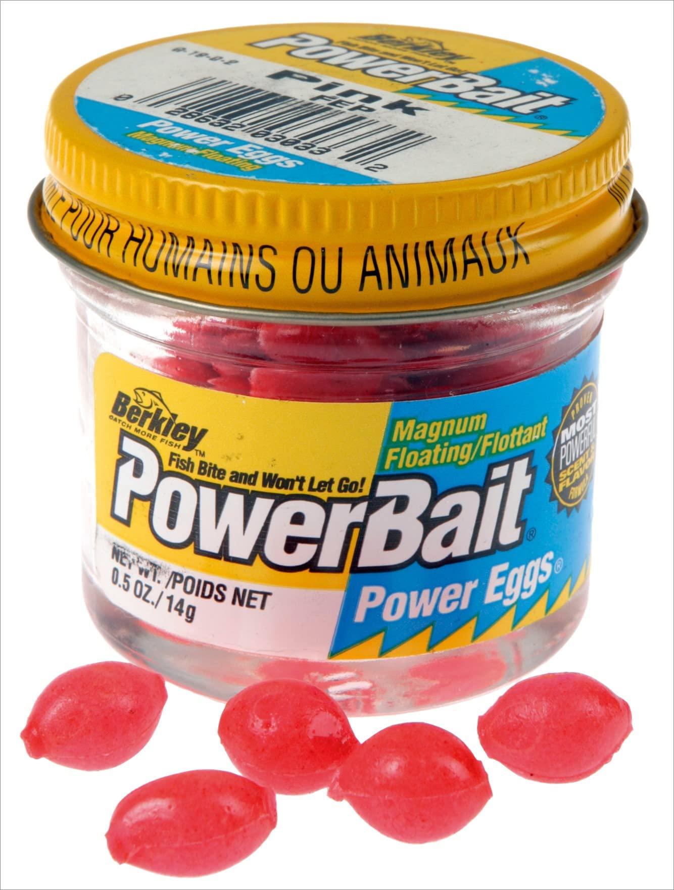 Berkley PowerBait Power Eggs Floating Magnum Fishing Soft Bait, Pink -  Original Scent, .5 oz Small Jar