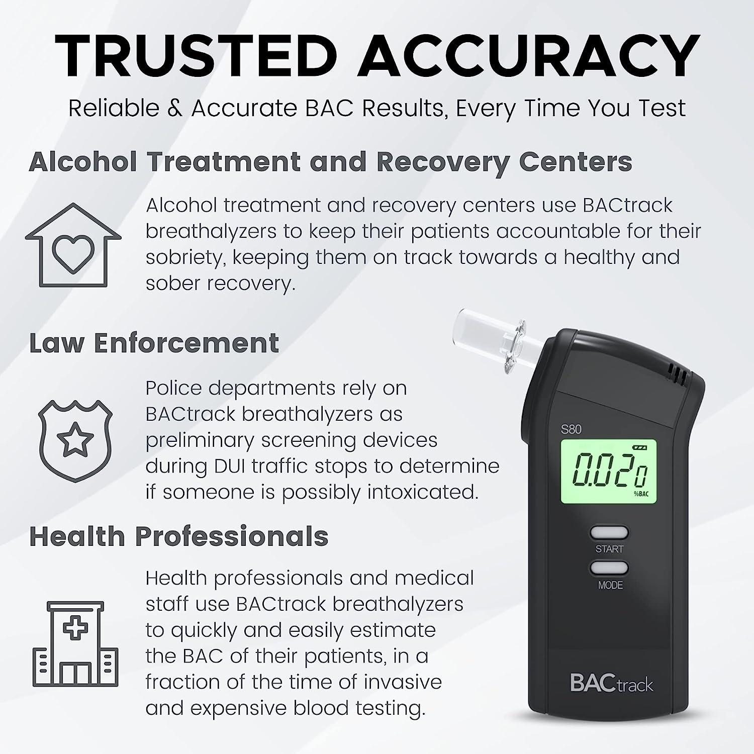 BACtrack S80 Breathalyzer, Professional-Grade Accuracy