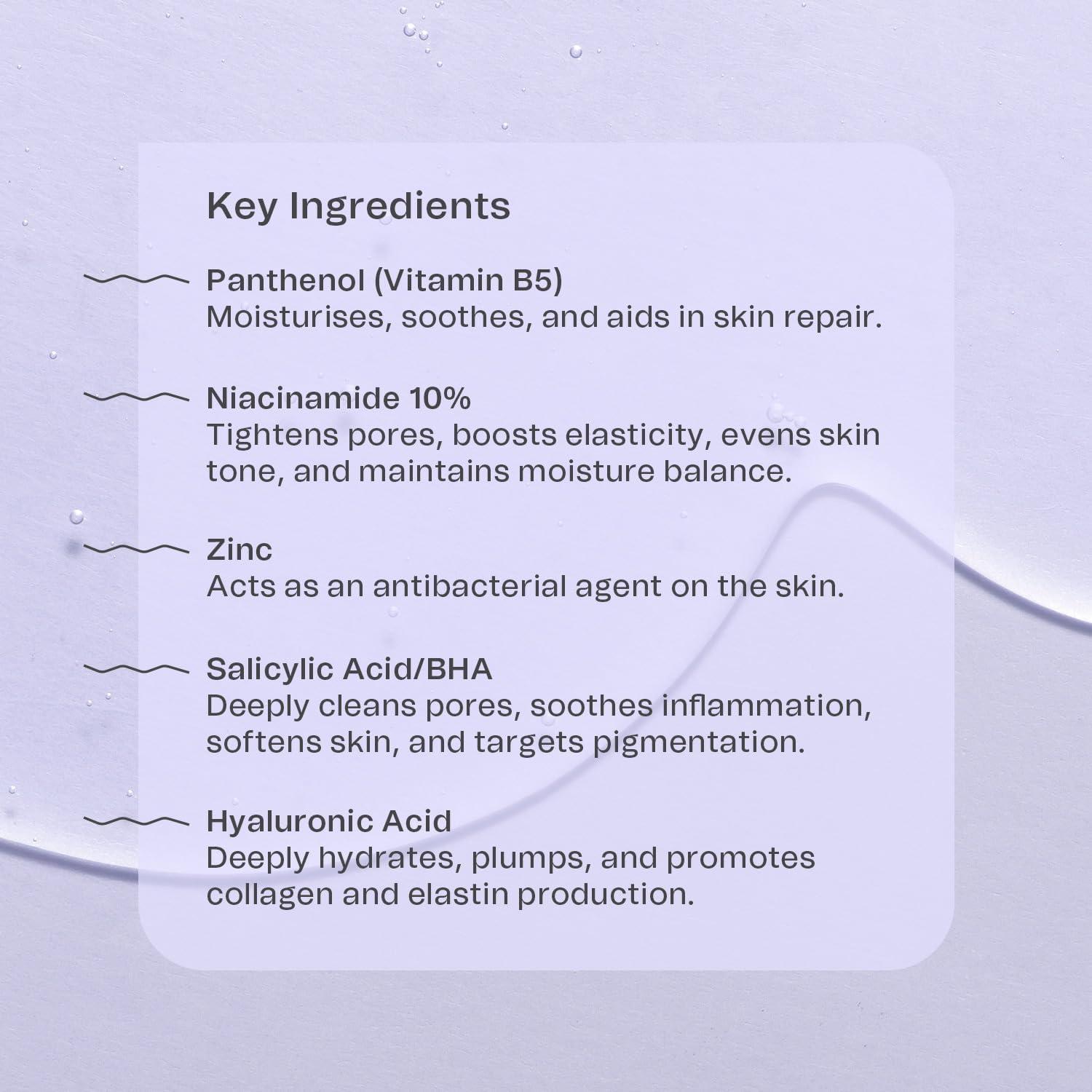 Niacinamide 10% + Zinc 1% Face Serum with Hyaluronic Acid & Salicylic Acid - Pore-Minimizing Hydrating Serum - Indy Beauty - 30ml | Buy Now with Express International Delivery | GoSupps.com