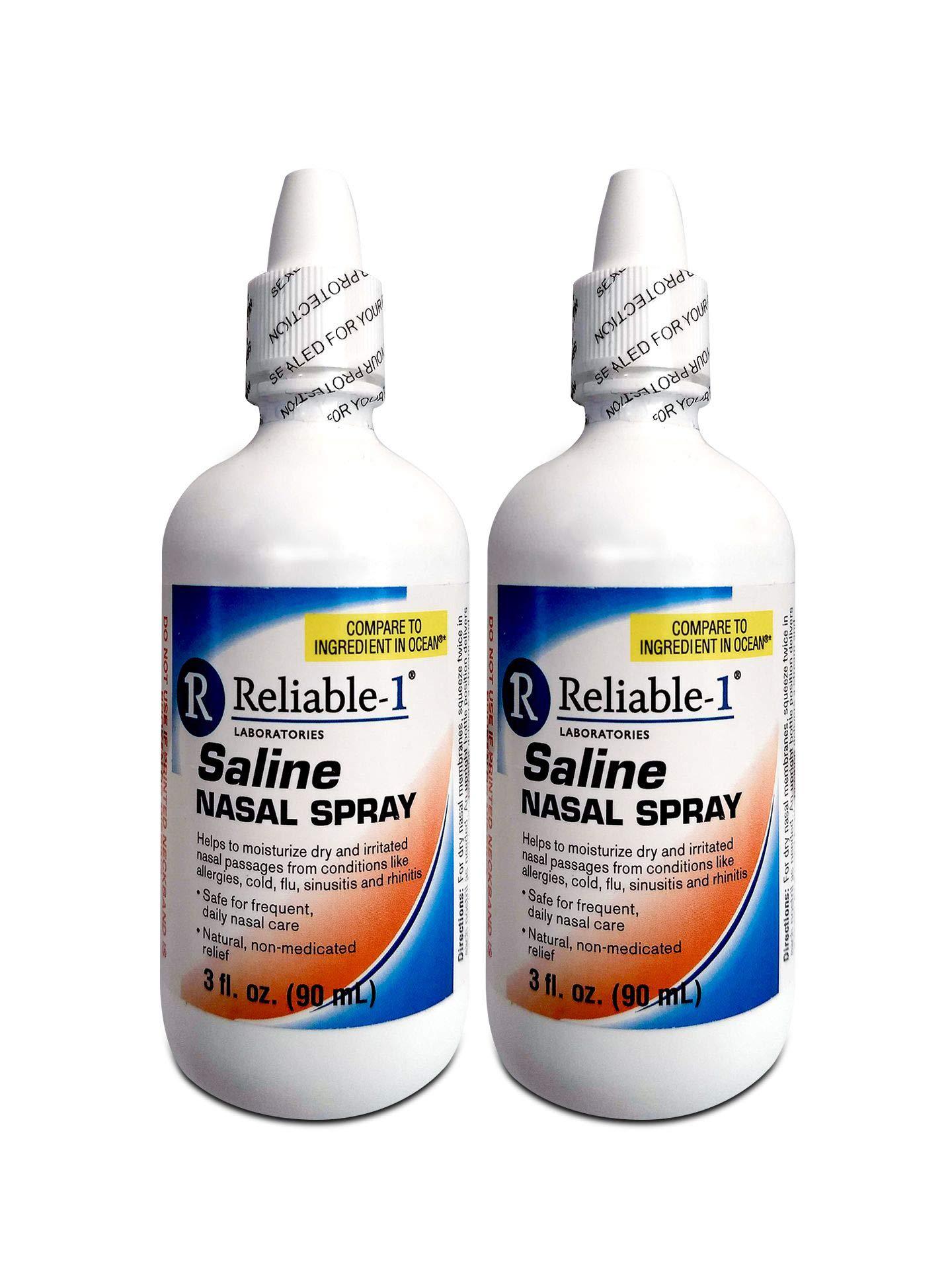 Reliable1 Laboratories Saline Nasal Spray (3 OZ) Helps Moisturize Dry
