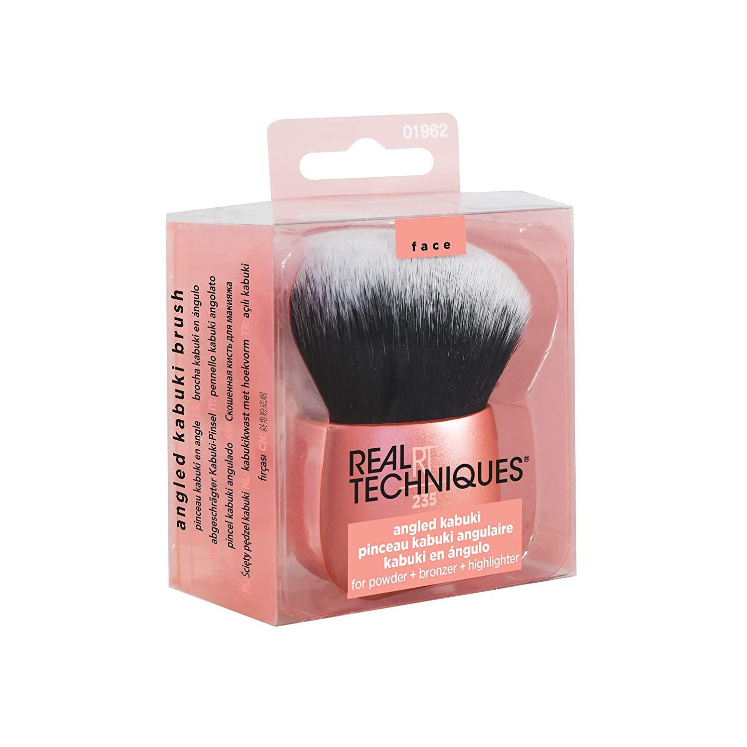 Real Techniques Angled Kabuki Brush, Handless Makeup Blender, Aluminum