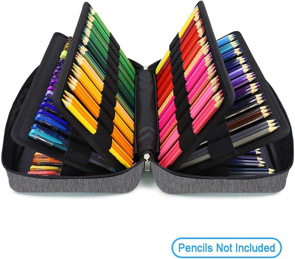 YOUSHARES Organizer Color Pencil 300 Slots - Pen Case Organizer With Handy  Wrap & Zipper, Multilayer Holder For Prismacolor Colored Pencils & Gel Pen  (Quicksand Pink)