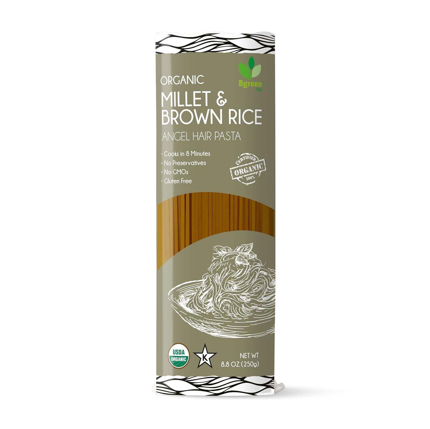 BGreen Organic Millet Angel Hair Capellini Pasta 3 Pack Non GMO Gluten