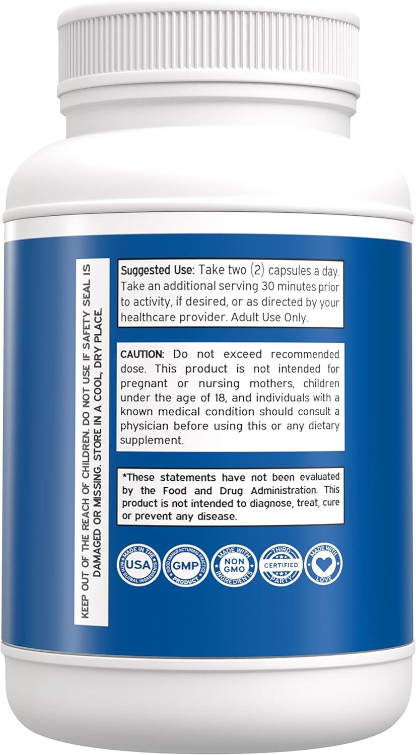 Alpha GPC 600mg Per Serving (120 Vegan Capsules) Choline Brain