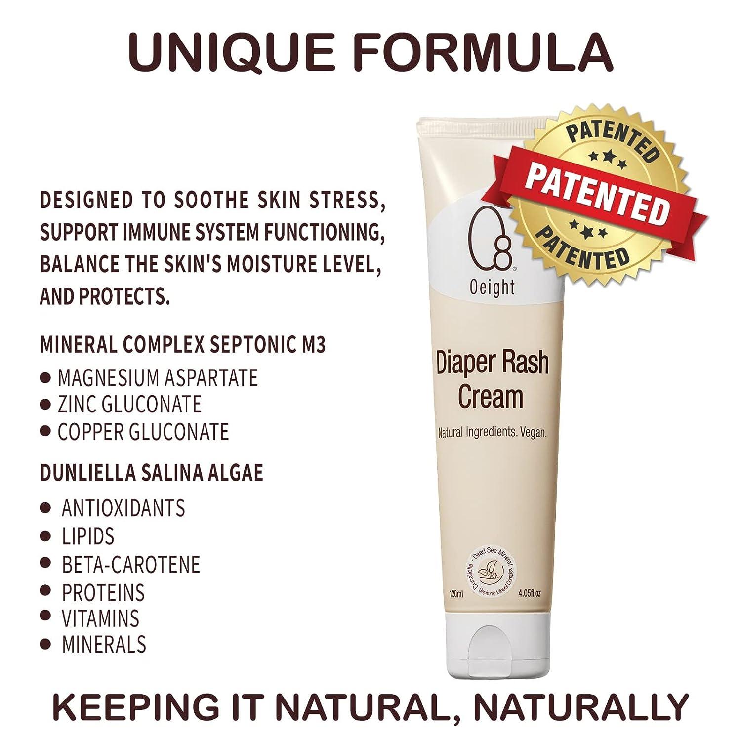 Oeight Diaper Rash Cream with Zinc, Calendula, Olive Oil, Castor Seed