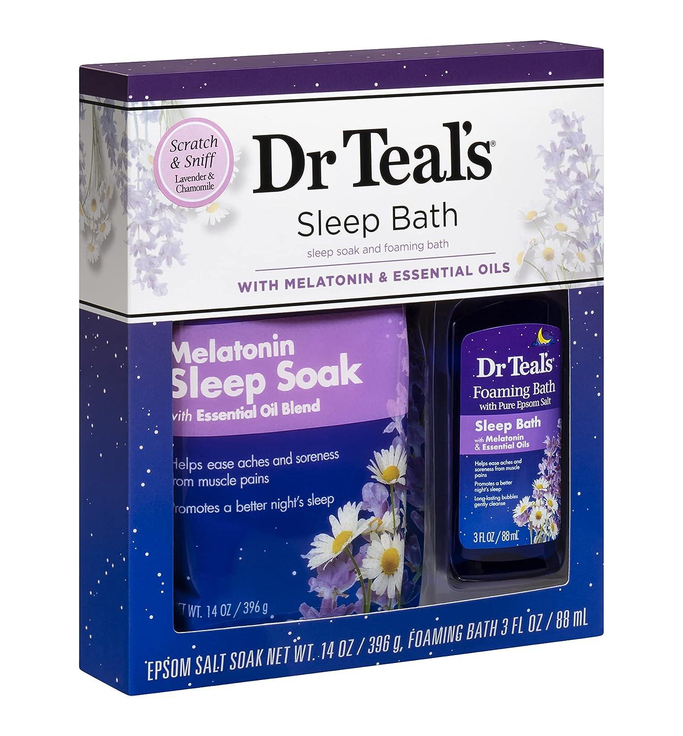 Dr Teal's Melatonin Sleep Soak Epsom Salt Solution and Foaming Bath