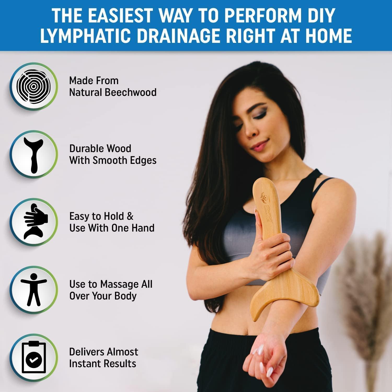 Comfort Miracle Wooden Lymphatic Drainage Massager Natural Wood