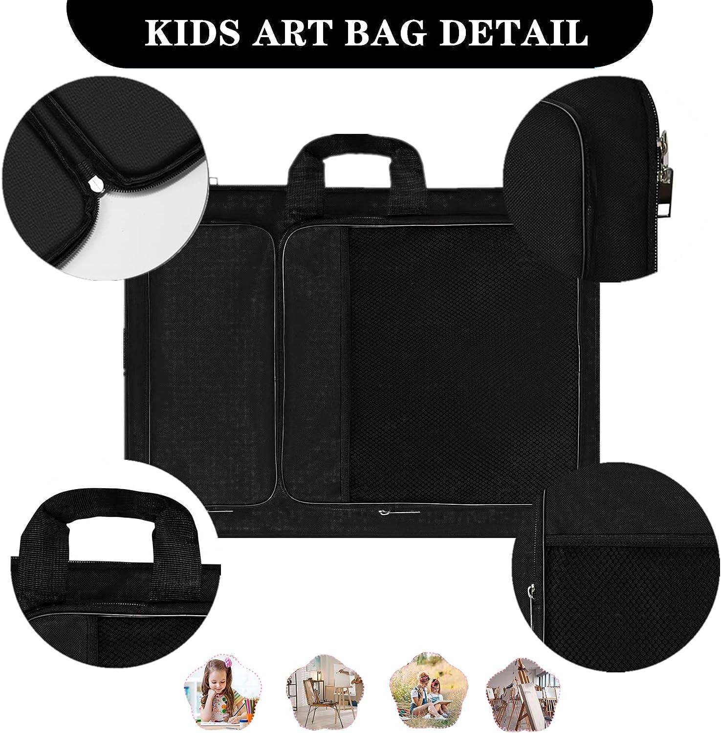TreochtFUN Art Portfolio Case 18 X 24,Art Portfolio With Backpack & Tote  Bag For Artwork,Medium Art Case Size(Black)
