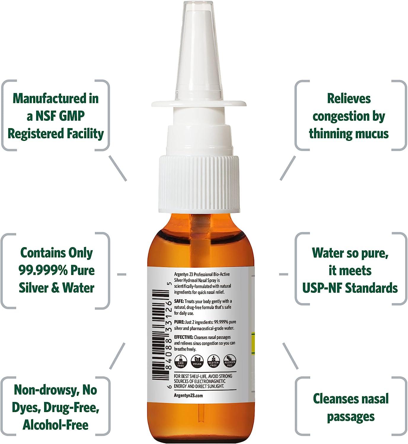 Argentyn 23 Professional BioActive Silver Hydrosol for Sinus Relief