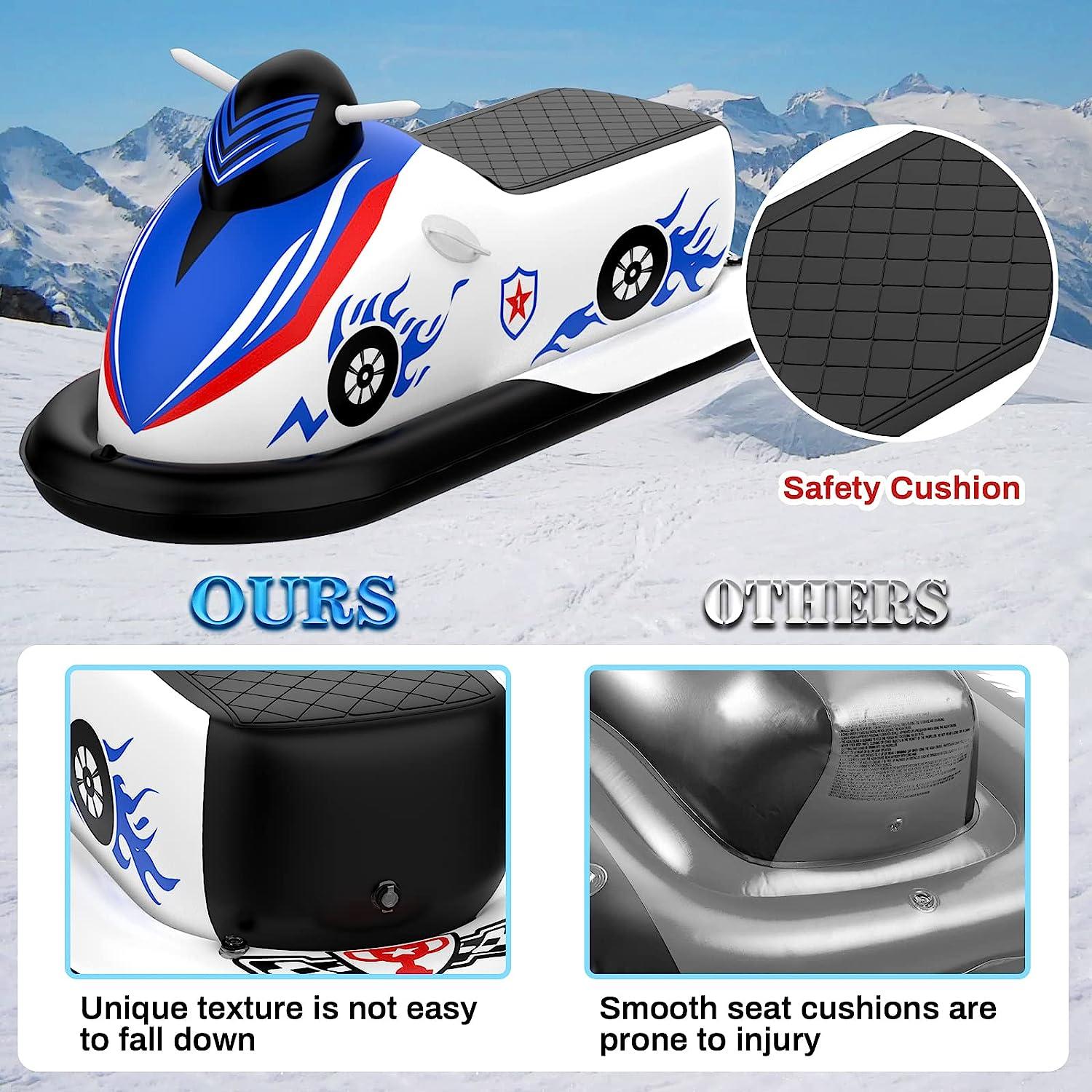 Inflatable Snow Tubes for Kids and Adults | 70'' Snowmobile Sleds with ...