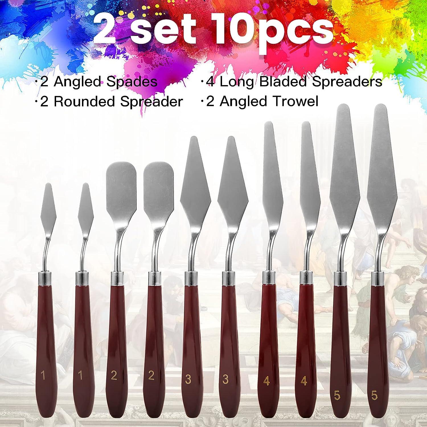 2 Pcs Stainless Palette Knife Scraper Spatula Set For Artist Oil