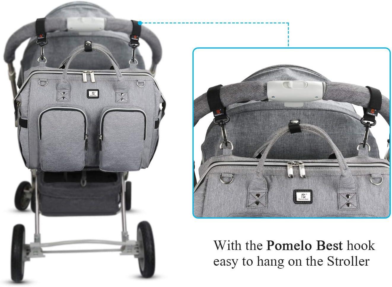 Pomelo Best Baby Changing Bag with Pram Clips and Changing Mat Grey