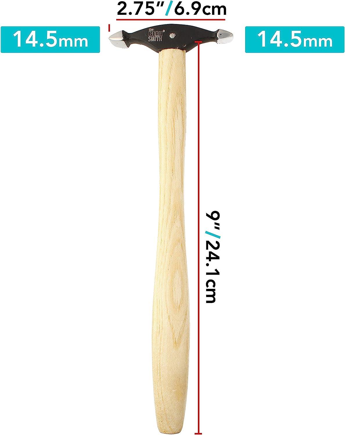 The Beadsmith Sharp Texturing Hammer - 9 Inches with Wooden Handle,  73.5mm,1.2oz Steel Head with Two 12mm Faces - Texturing Tool Used to Add  Patterns & Dimension to Metalwork Sharp Texturing 9In. 12mm